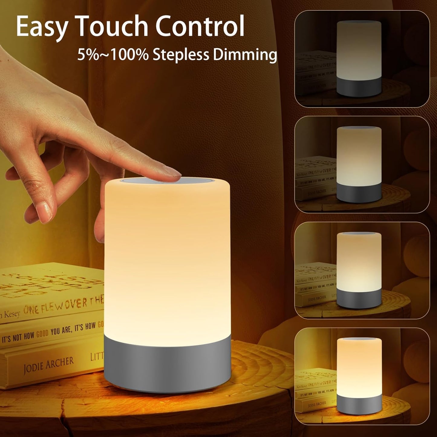 G Keni Nursery Night Light for Baby, Portable LED Touch Night Lamp for Kids and Adult, Breastfeeding, Sleep Aid, USB Rechargeable Nursing Lamp, Bedside Dimmable Warm Night Light, Soft Eye Caring