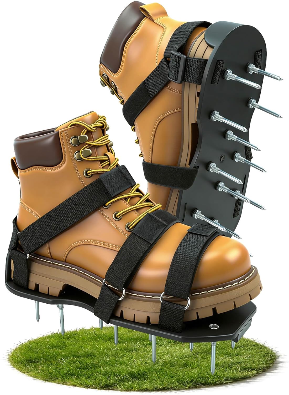 Lawn Aerator Shoes for Lawn, Soil Yard Aerator Tool with Hook & Loop S
