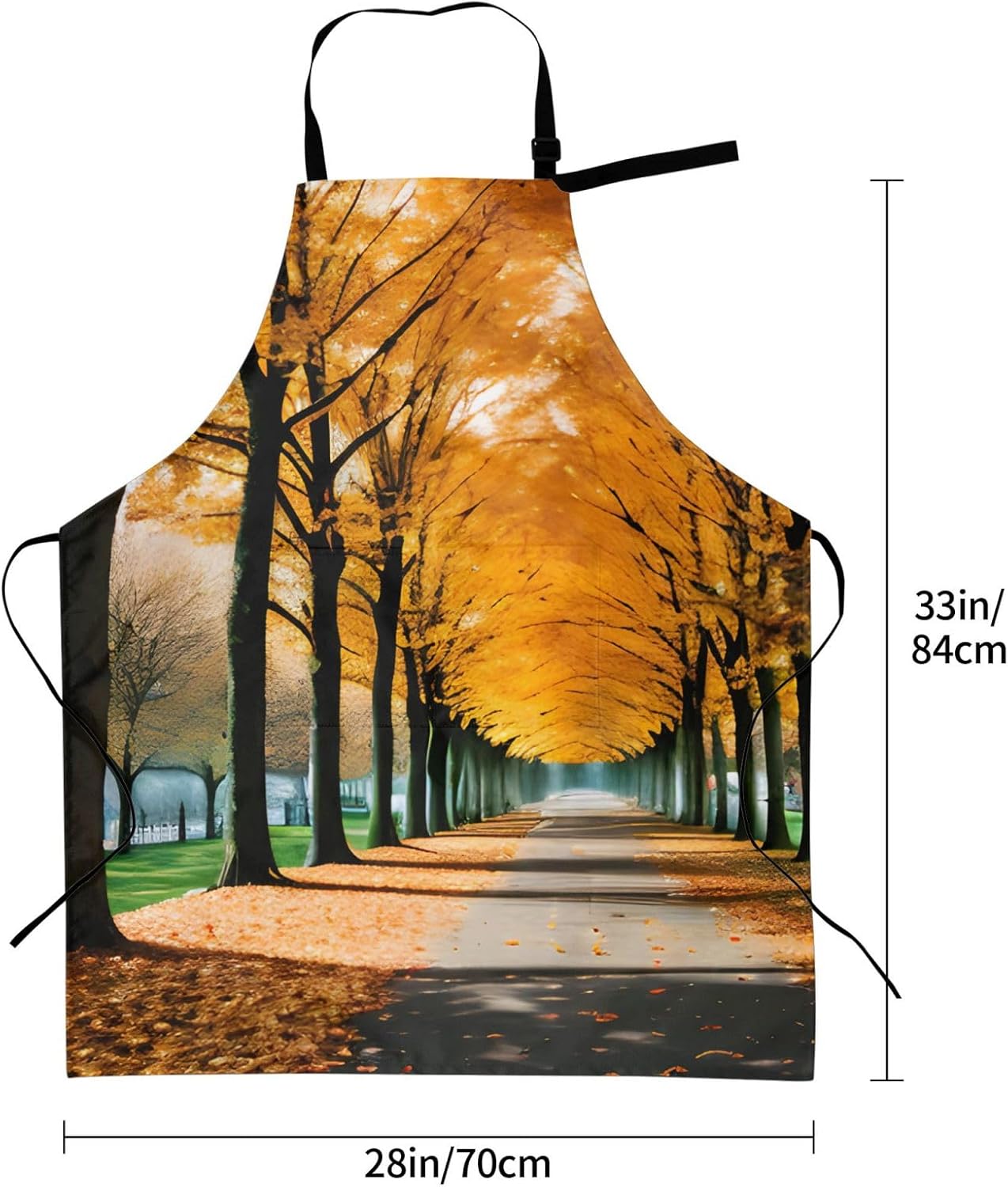 YANYU Autumn leaves Print 28x33 In Kitchen Apron Stylish Chef Apron with Pockets for Cooking Baking Painting