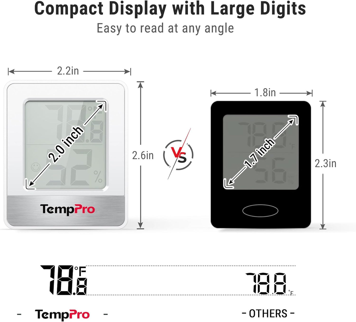 TempPro TP49 Digital Hygrometer Indoor Thermometer Humidity Meter Room
