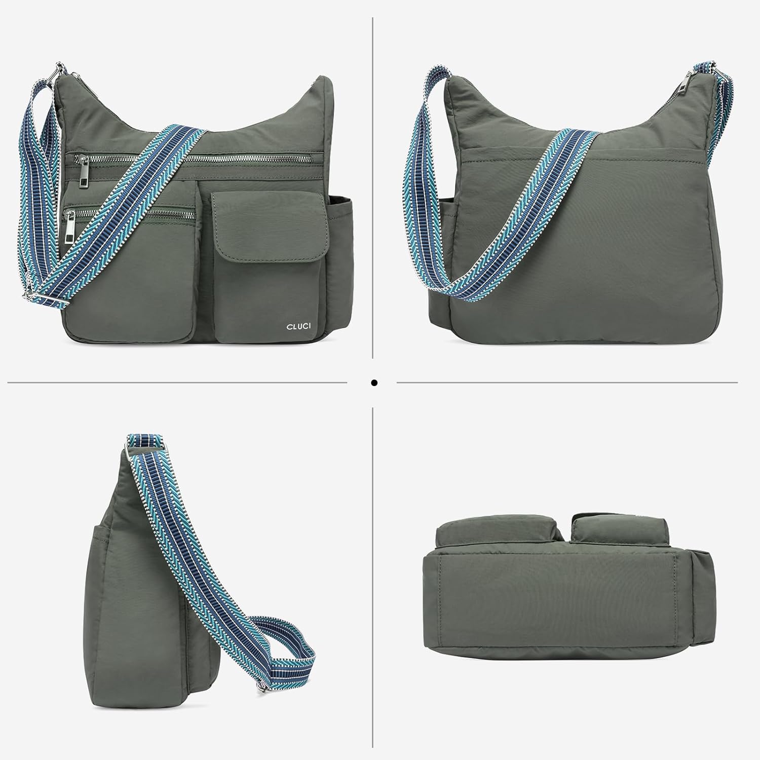 CLUCI Travel Purses for Women, Waterproof Nylon Crossbody Bags for Wom