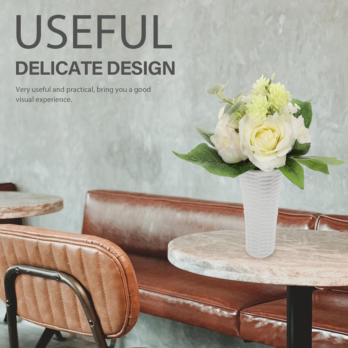 Ceramic Vase for Home Décor White Desktop Planter Simple Style Flower Holder Indoor Outdoor Spring Decorative Art Pot