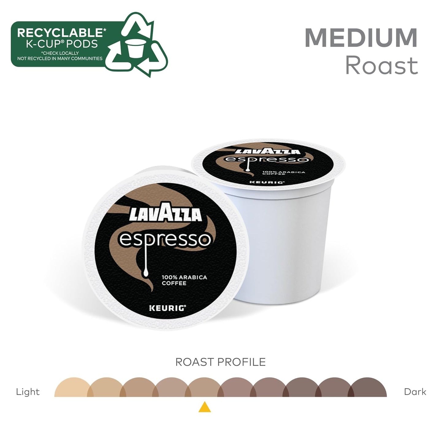 Lavazza Espresso, Single-Serve Keurig K-Cup Pods, Medium Roast Coffee,