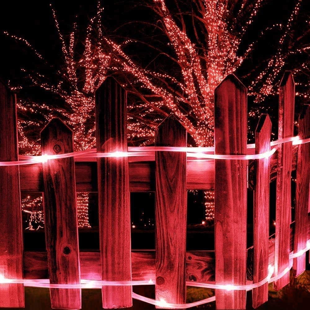 Solar Rope Lights, 200 LEDs 72ft Waterproof Solar Rope Lights with Copper Wire, Solar Garden Lights for Yard, Patio, Path, Tree, Holiday and Party Decorative (red)