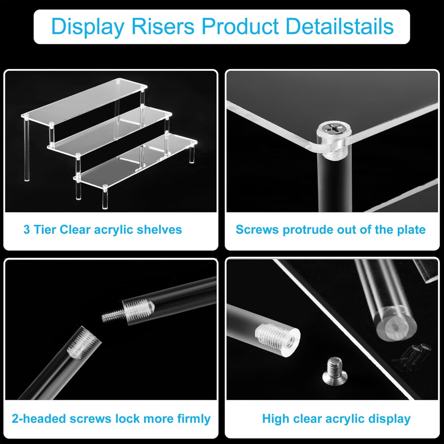 Large Acrylic Display Risers, Perfume Stand Organizer, Clear Acrylic S
