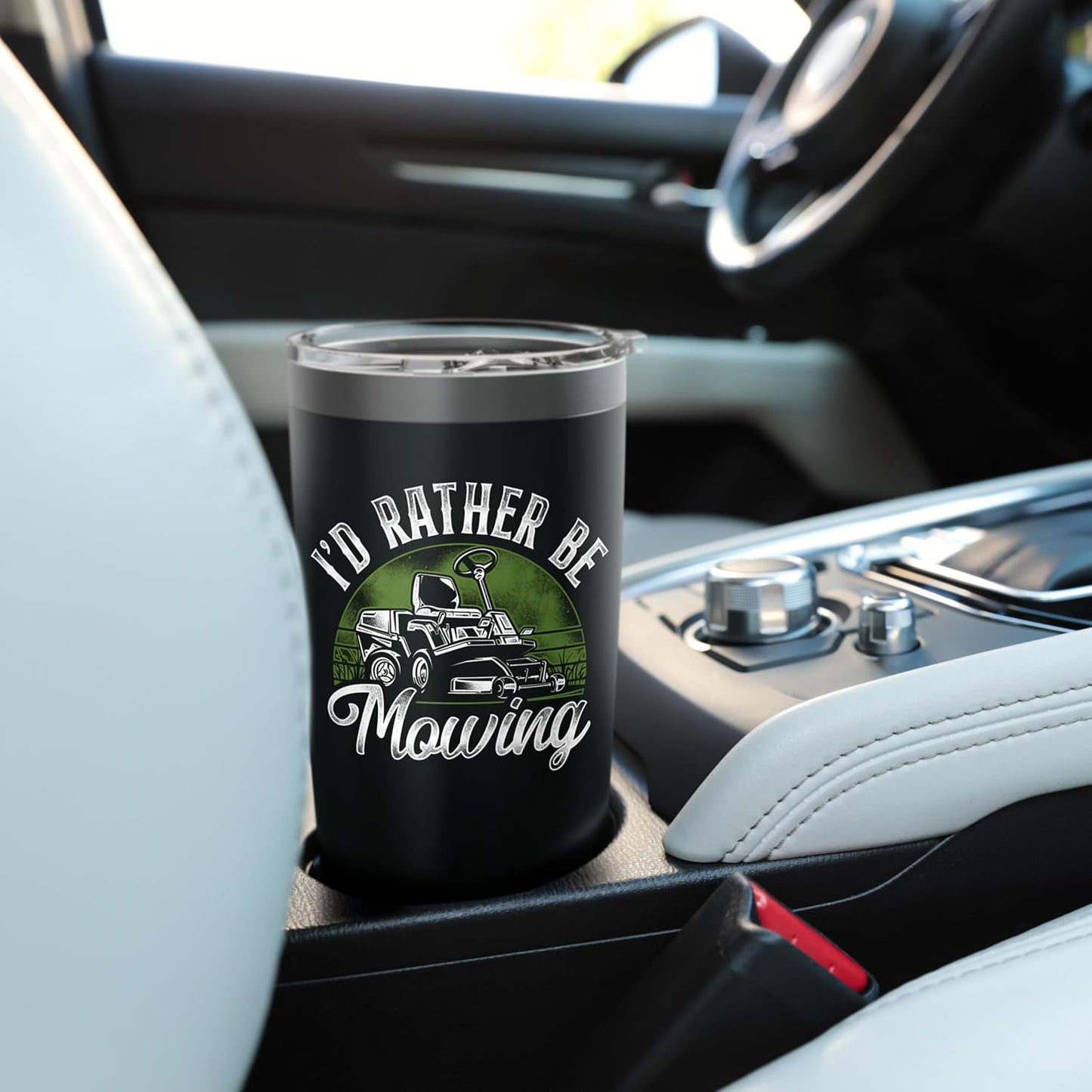 Lawn Mower Mowing Dad Father Landscaper Vintage Tractor I'D Stainless Steel Insulated Tumbler