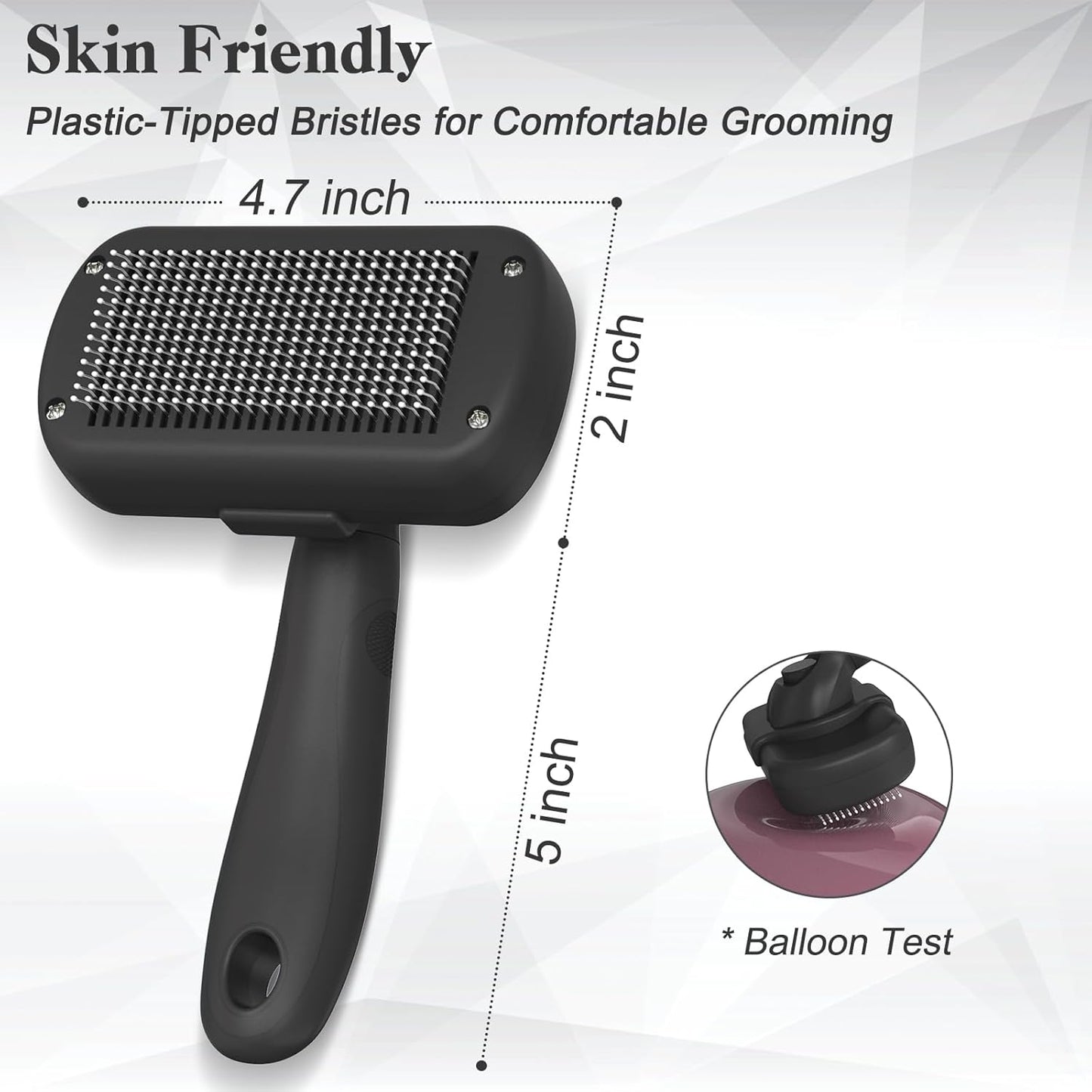 Self Cleaning Shedding Brush - Skin Friendly Grooming Tool for Dogs, C