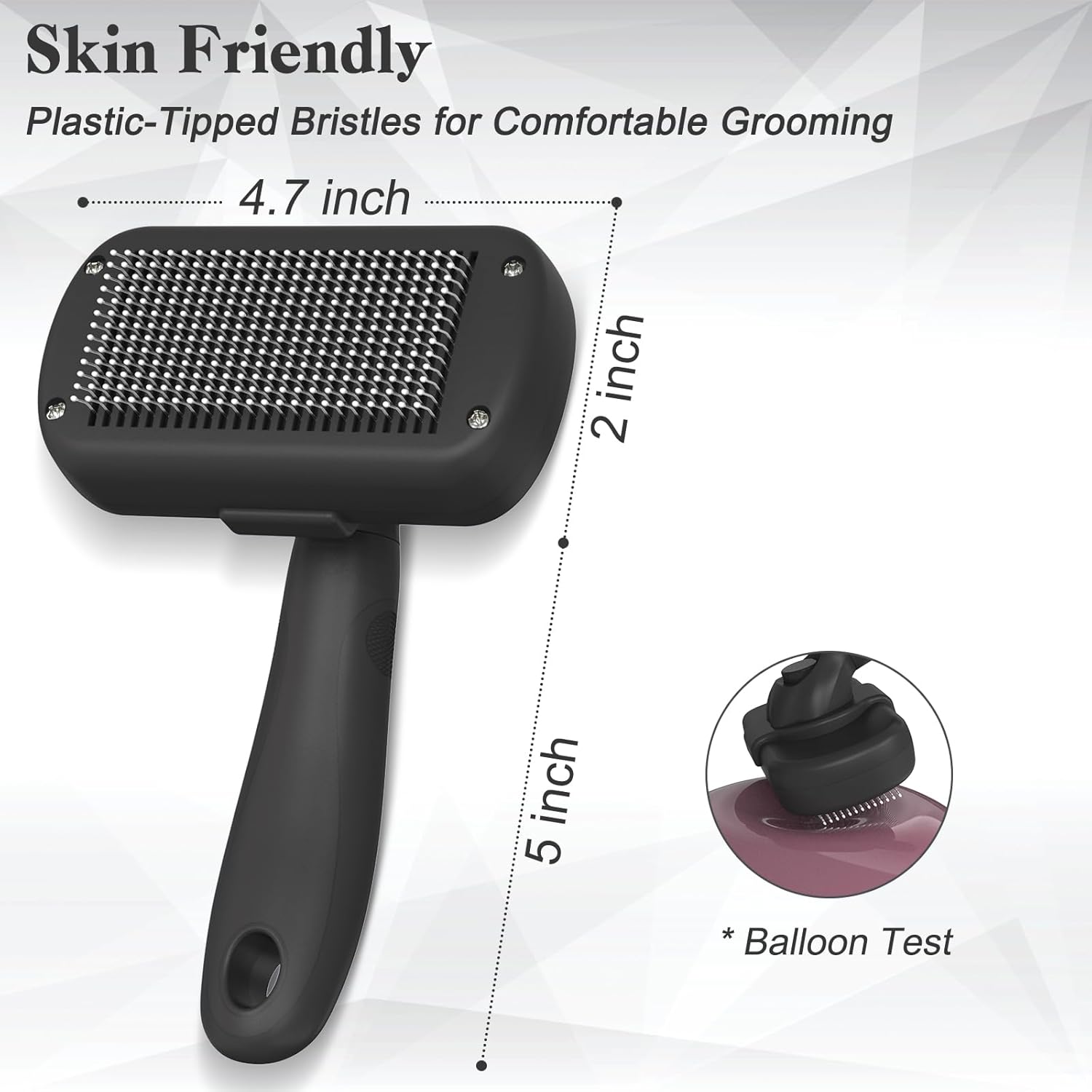 Self Cleaning Shedding Brush - Skin Friendly Grooming Tool for Dogs, C