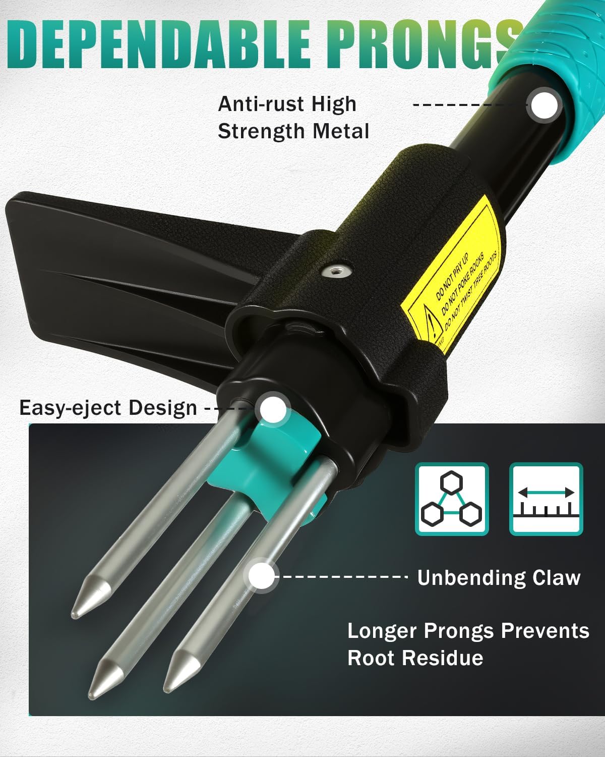 Breeze Touch 39" Weed Pulling Tool, 3-Claw Detachable Weed Puller Tool