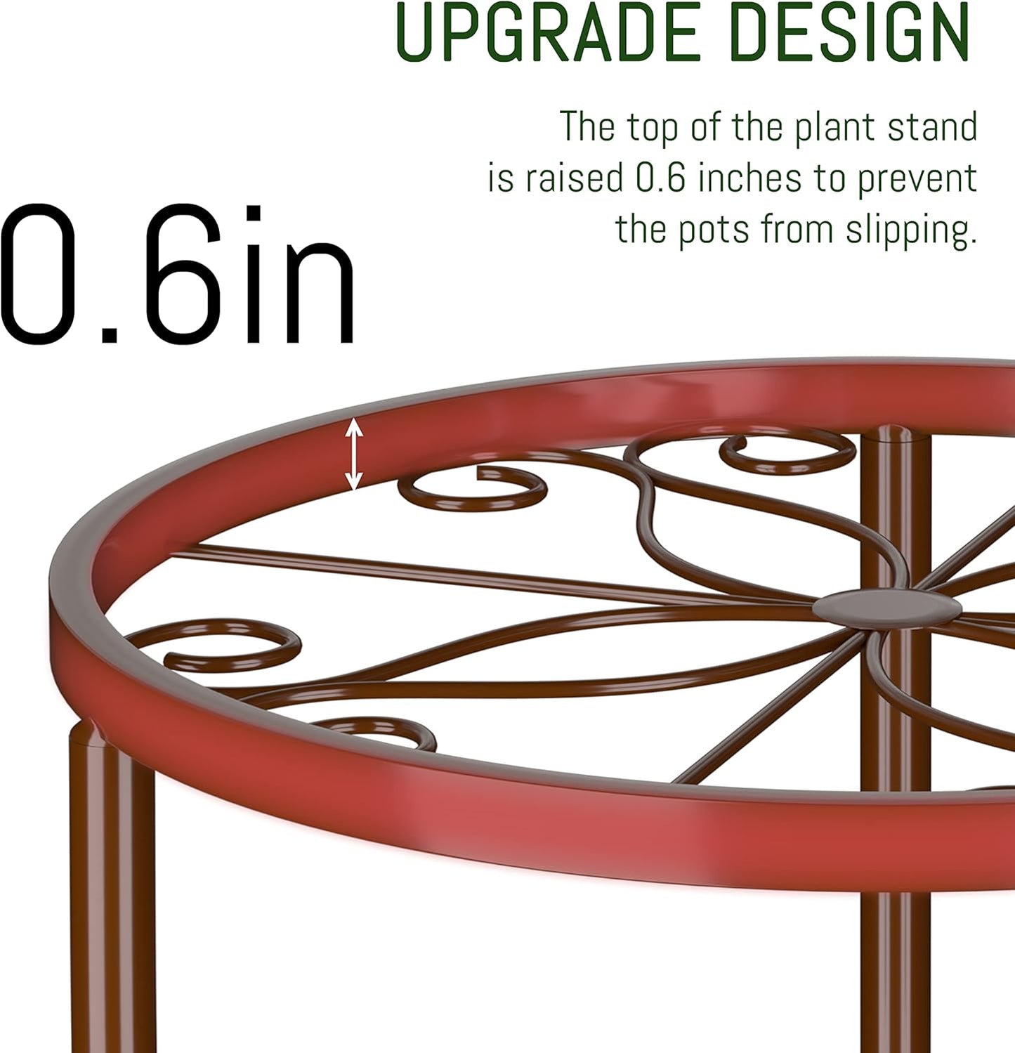 5-Pack Decent Metal Plant Stands, Heavy Duty Flower Pot Stands for Mul