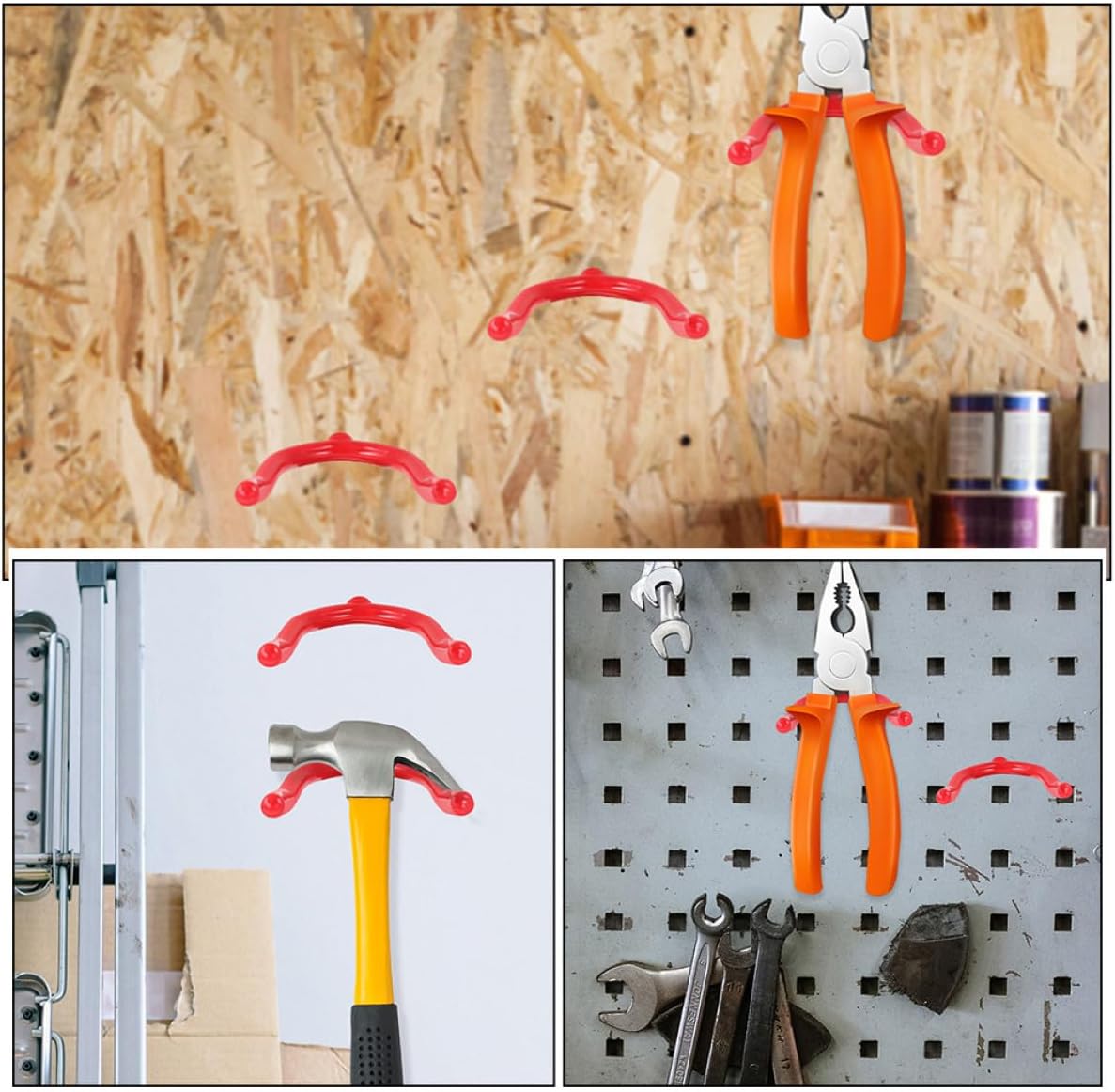 Milisten 12pcs Heavy Duty Garage Wall Hooks Multi-Function Metal Tool 