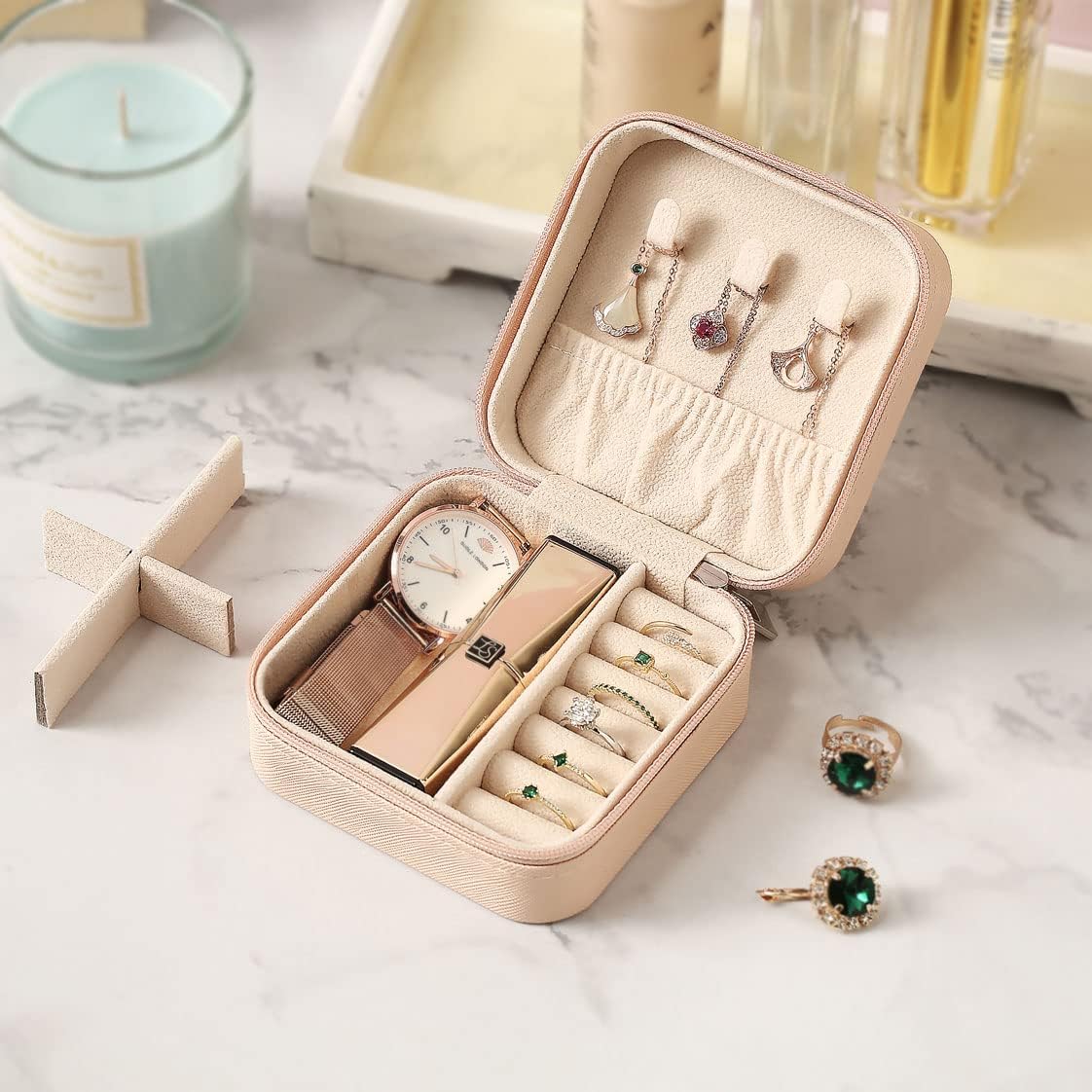 Travel Jewelry Case, Mini Portable Jewelry Travel Boxes, Small Jewelry