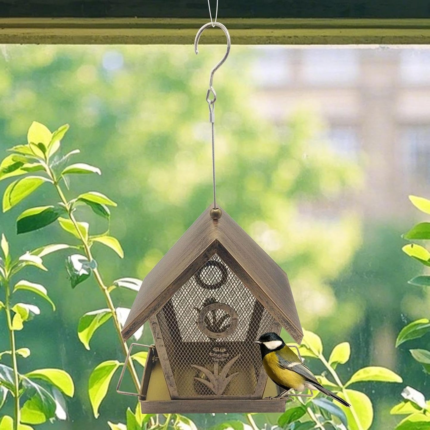Bird Feeder Squirrel Proof | Large Capacity Squirrel Proof - Outdoor Garden Hummingbird Feeder | for Backyard Deck Balcony Tree Yard Bluebird Finch Birding Feeding