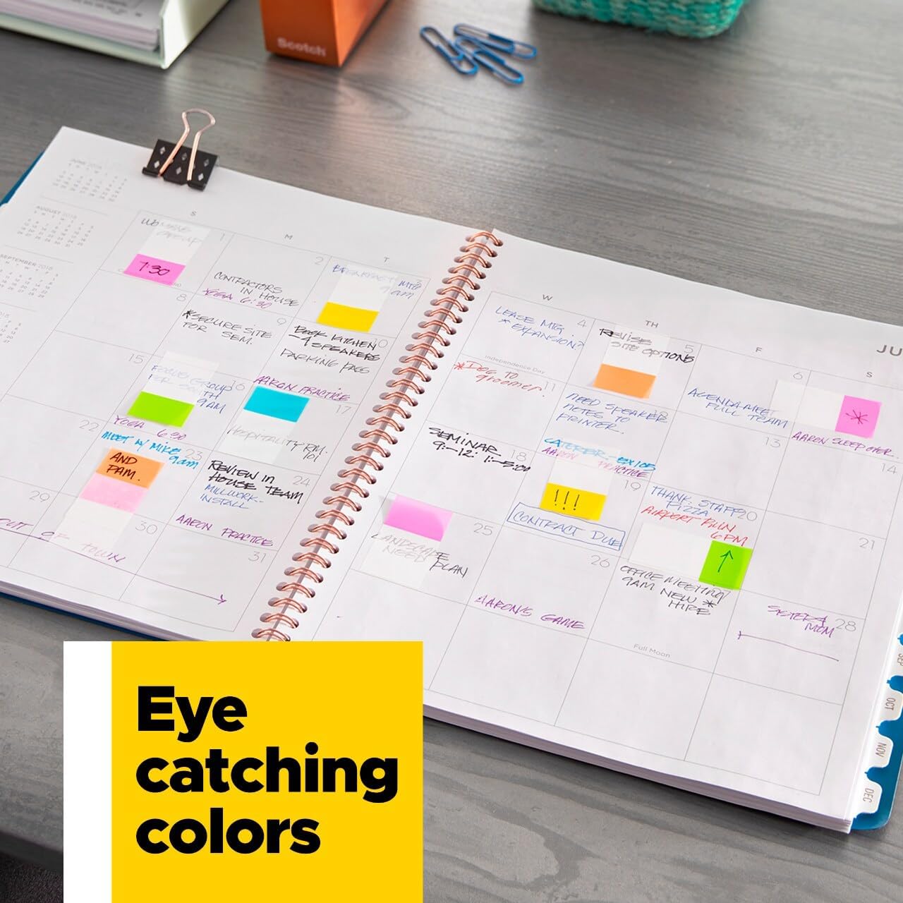 Post-it Flags, 0.94 in. x 1.7 in., One Dispenser with 20-Count Sticky Tabs in Alternating Colors (60 Flags Total), Removable Page Markers for Planners, Journals, and Calendars