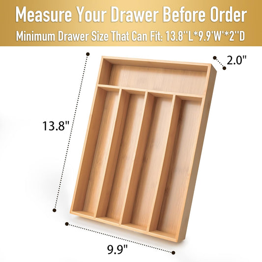 Silverware Organizer Kitchen Drawer Organizer Utensil Organizer Bamboo