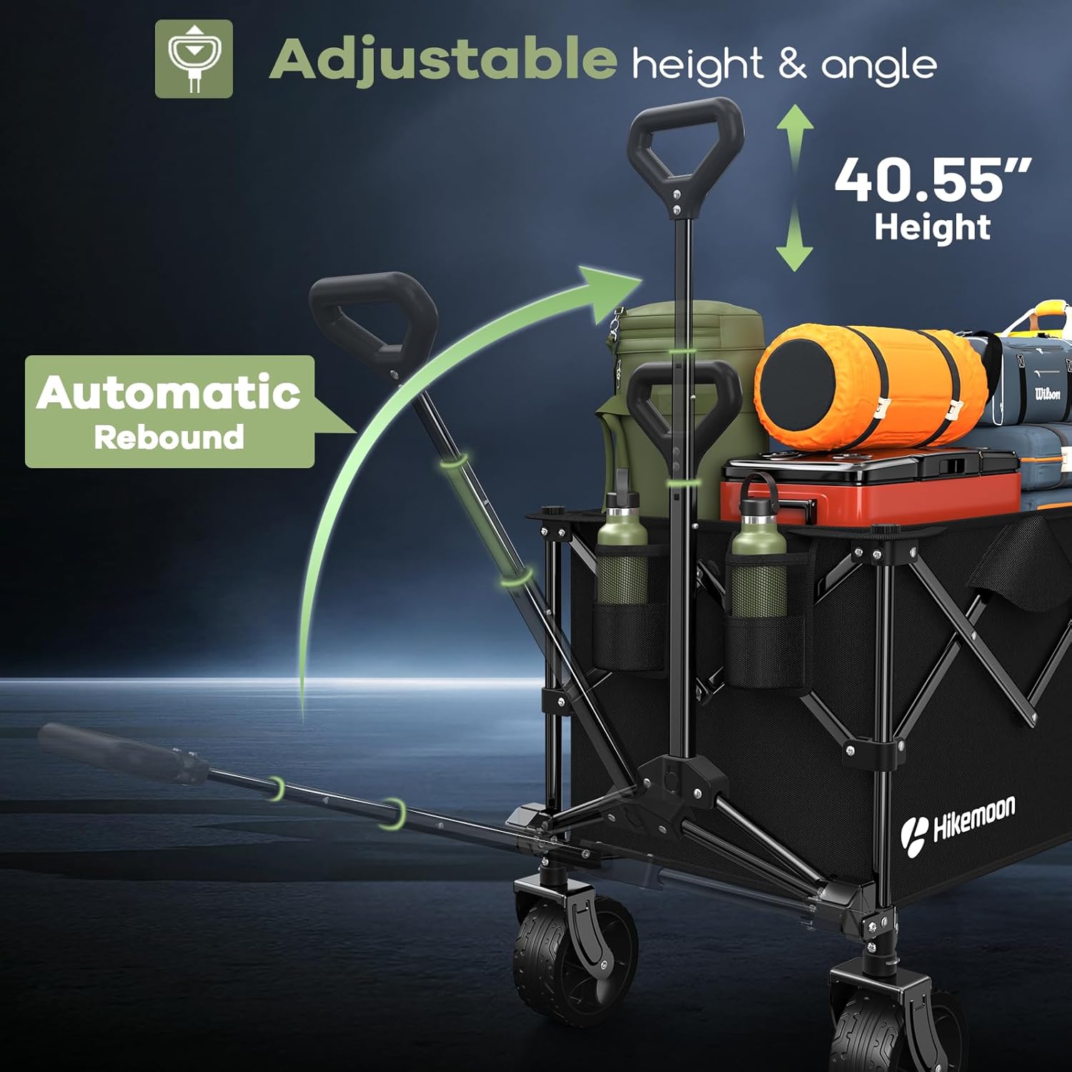 150L Collapsible Wagons Carts Foldable, 420LBS Heavy Duty Folding Beac