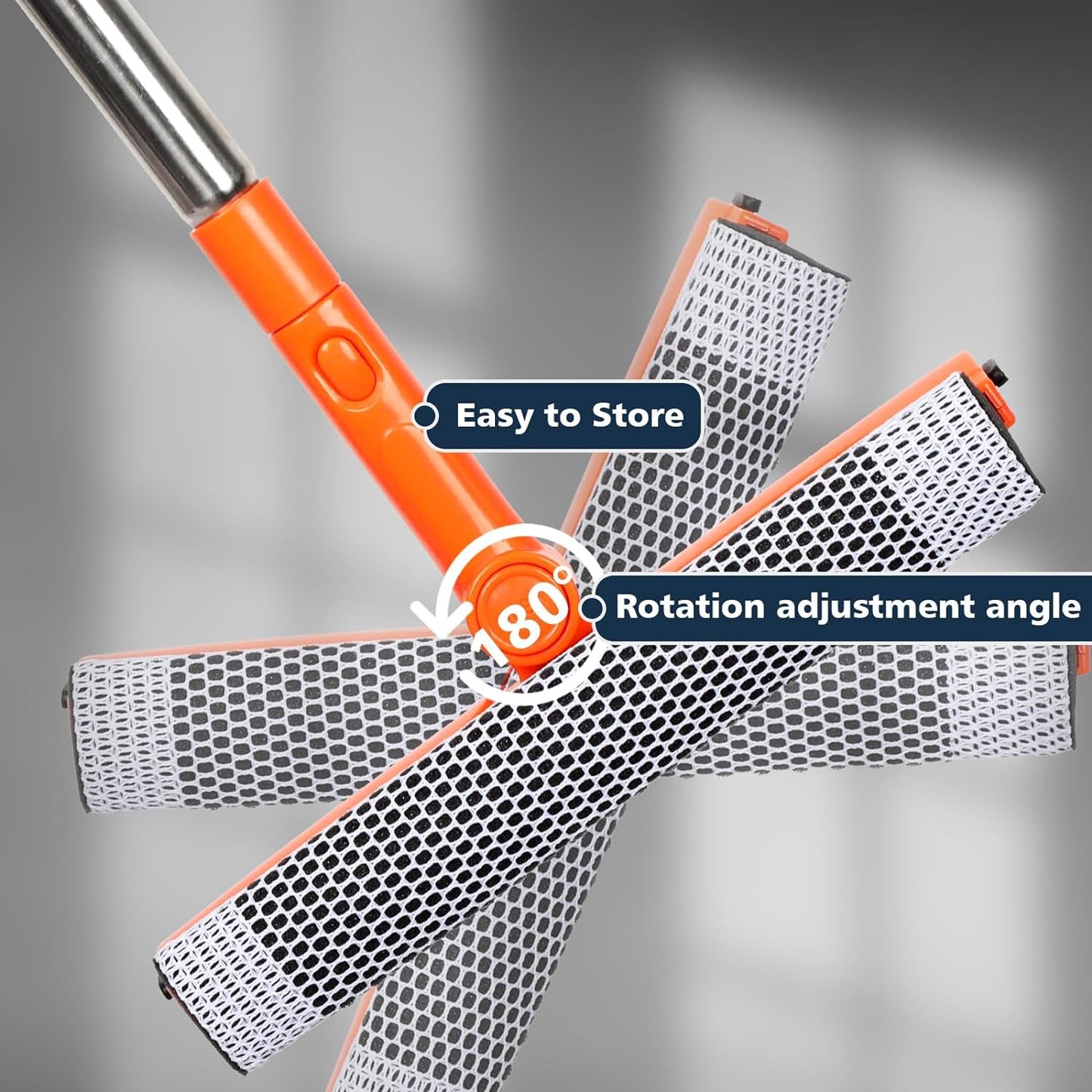 Professional Window Squeegee,2 in 1 Squeegee Window Cleaner with Long 