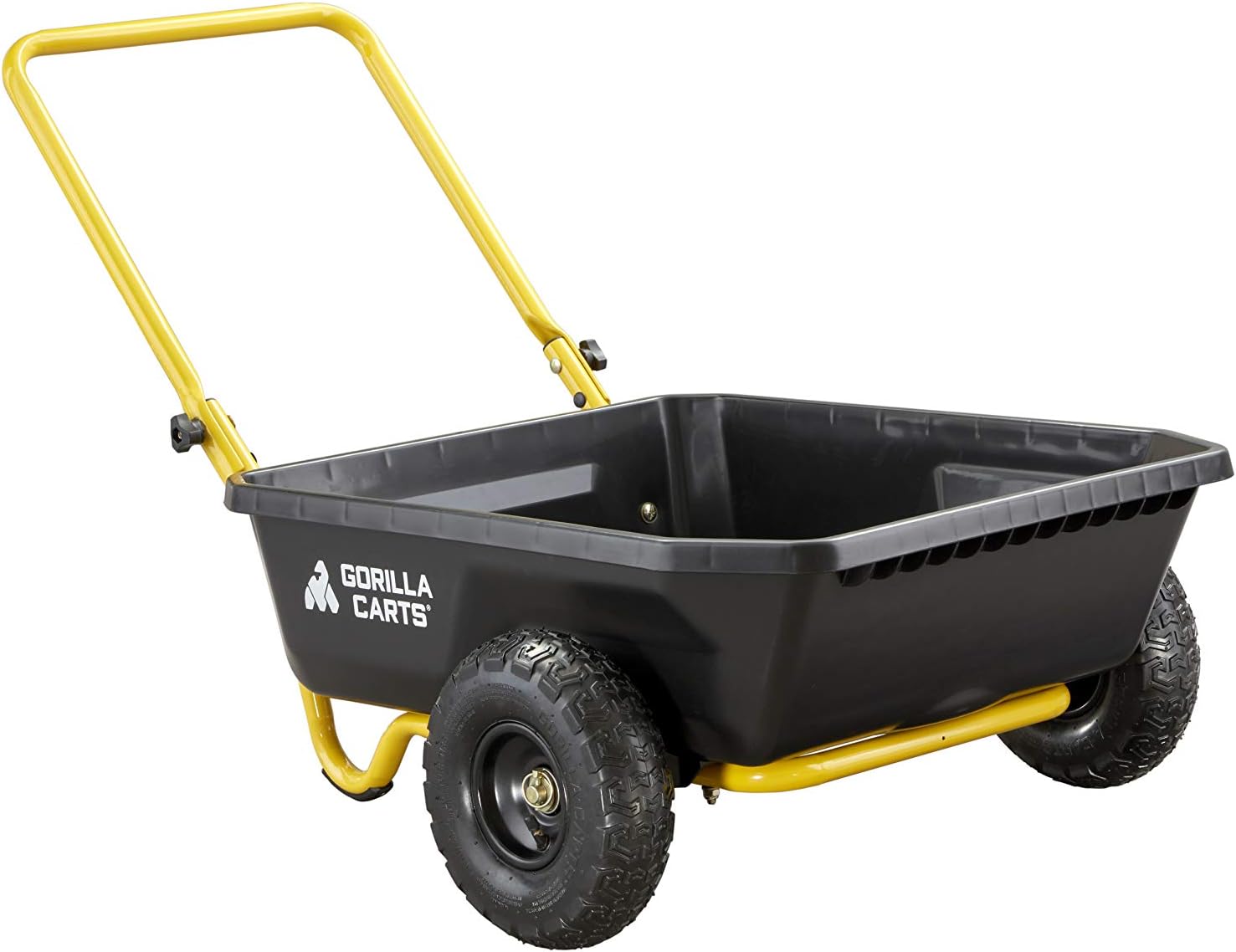 Gorilla Carts 4 cu ft Poly Yard Cart, 300 lb Capacity with AMES 39-Inc