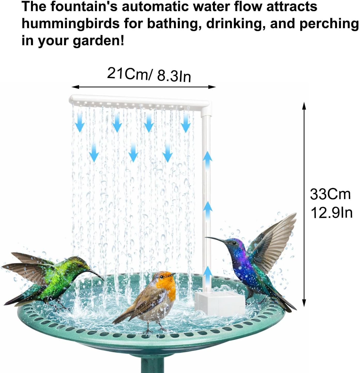 Bird Baths Shower Fauce with Bird Bath Towel, Bird Bath Fountain Pump, Fountain Pump with Shower, Electric Bird Bath for Outside, Outdoor Garden Decoration