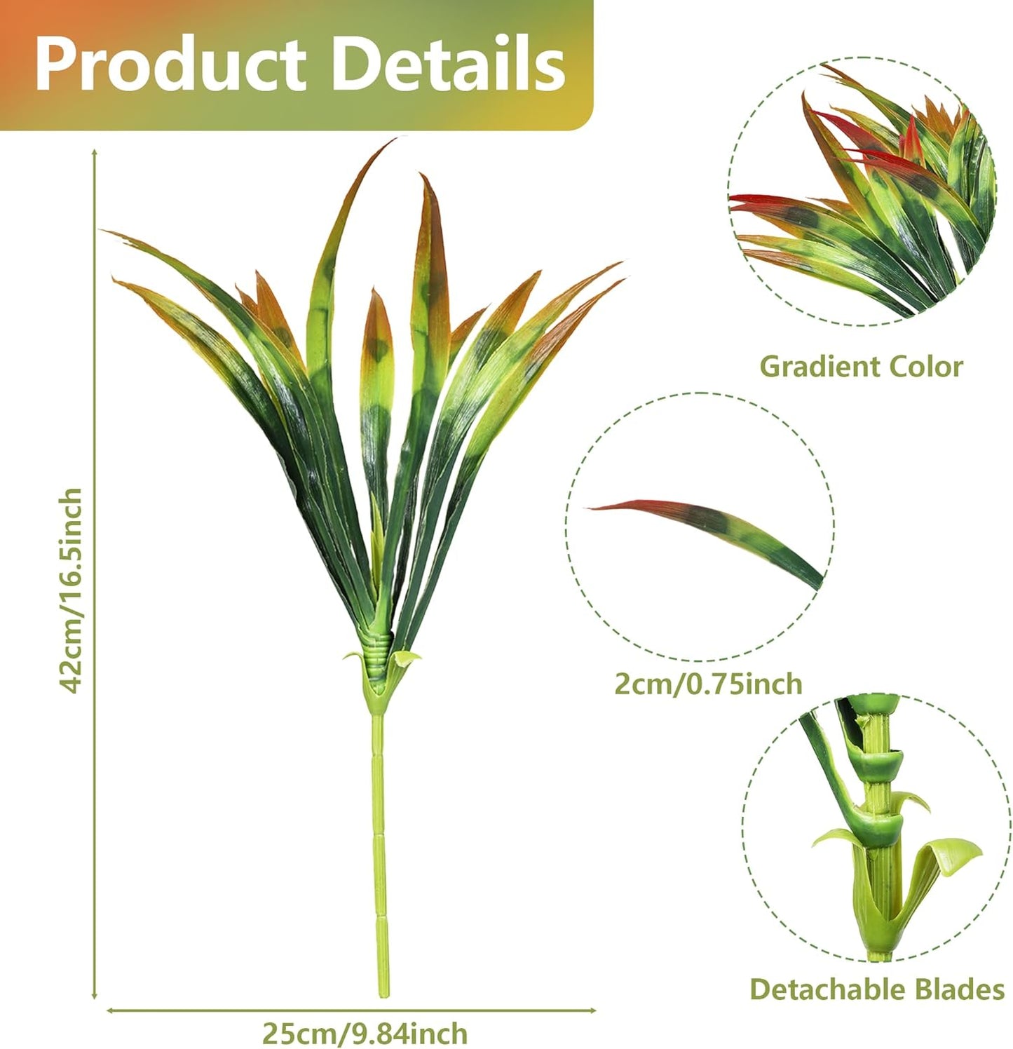 32 Pcs Faux Plants Indoor, Red & Orange Fake Outdoor Plants Gladiolus Grass, Fake Greenery for Wedding Décor Photography Home Garden Porch Patio Decoration