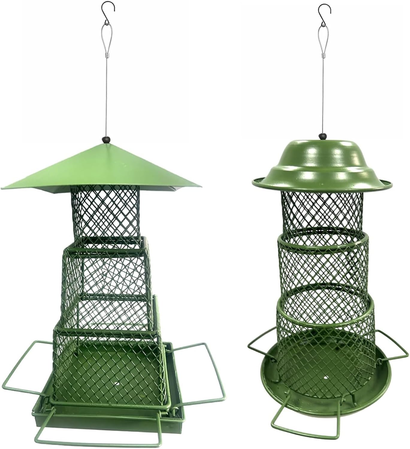 Anti Squirrels Metal Wild Bird Feeder Feeding Stations Wide Roof Protections Dry Large Preservation for Garden Birds Anti Squirrels Weatherproof Metal Bird Feeder