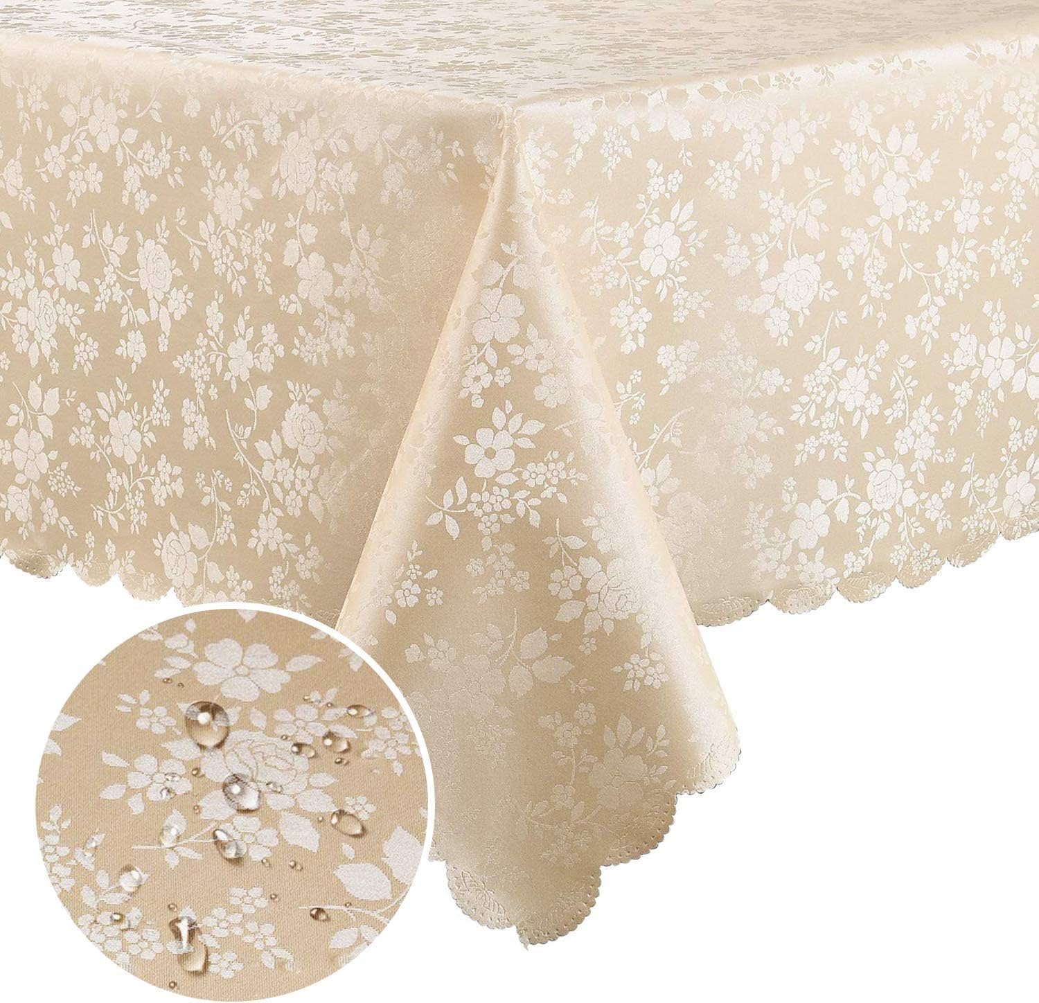 Smiry Rectangle Table Cloth, Waterproof Heavy Duty Vinyl Tablecloths, 