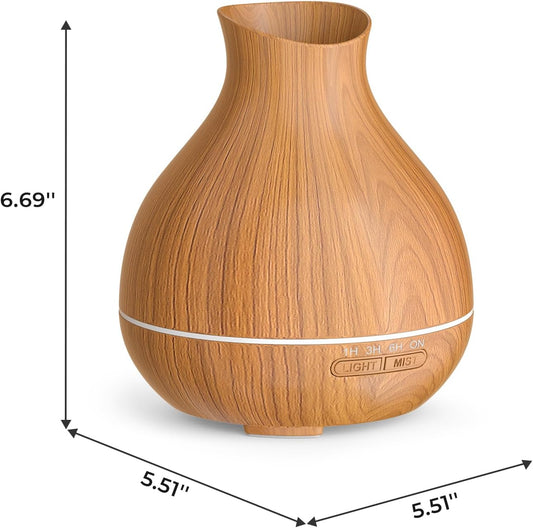 BZseed Aromatherapy Essential Oil Diffuser 550ml 12 Hours Wood Grain A