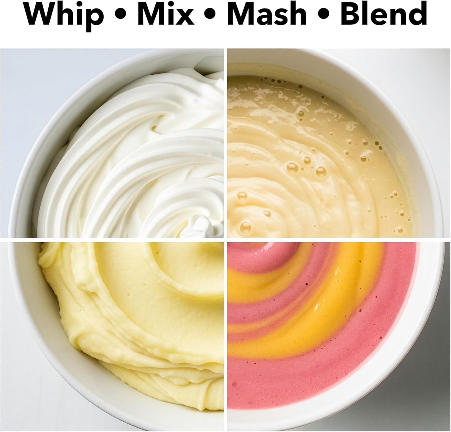 OVENTE 5-Speed Corded Electric Hand Mixer with Stainless Steel Whisks, Compact Portable Design with Snap-On Storage Case,150W Lightweight Handheld Mixer for Baking & Cooking, Black HM151B