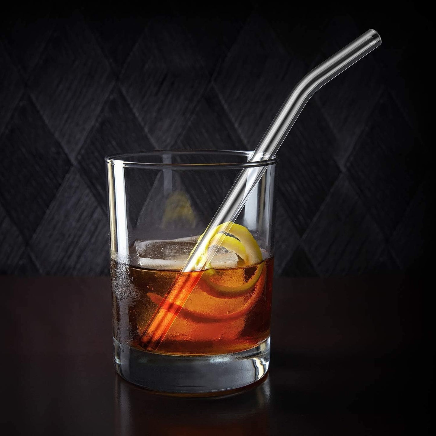 4-Pack Reusable Glass Straw, Size 8.5''x10 MM,Including 2 Straight and 2 Bent with 2 Cleaning Brush- Perfect For Smoothies, Tea, Juice