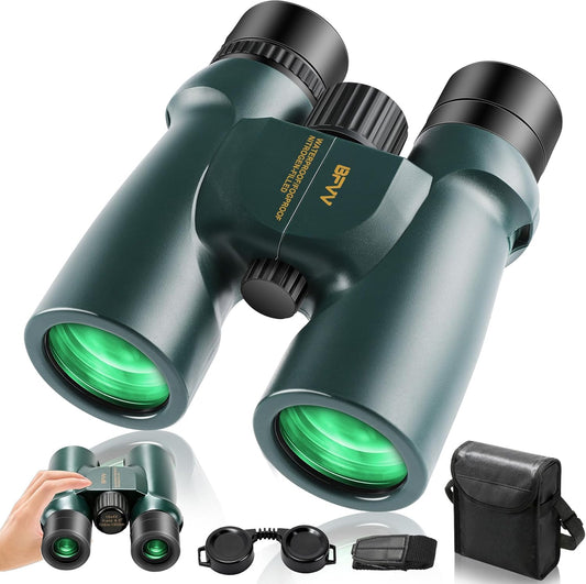 10x42 Binoculars for Adults High Powered, IP67 Waterproof Fogproof Com