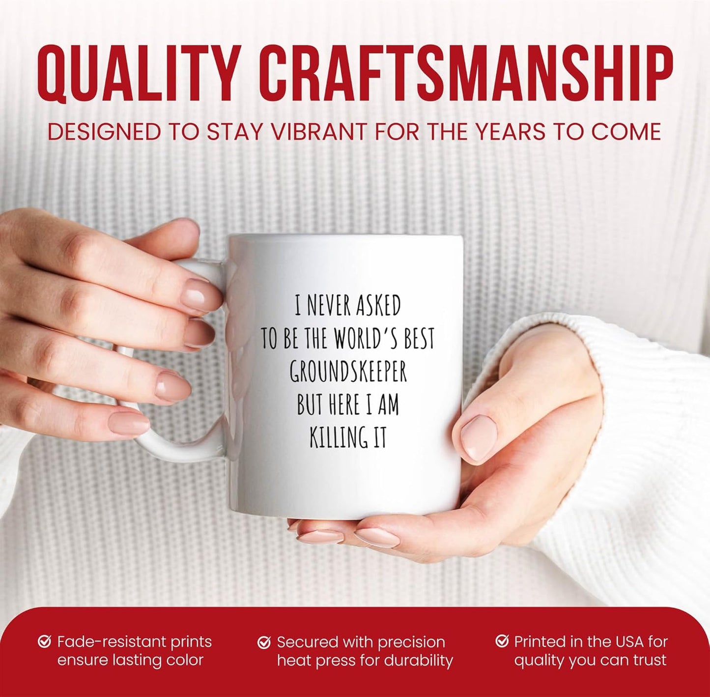 Best Groundskeeper Mug - Landscape Professional Coffee Cup - Lawn Care Worker Funny Gift From - Outdoor Maintenance Tea Mugs - Turf Specialist Cups - 11 Oz Ceramic Gifts For Garden Lovers, Birthday