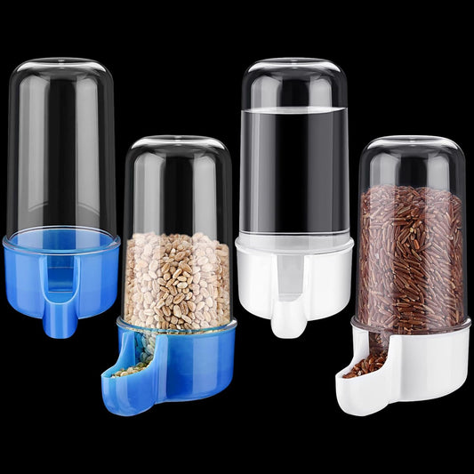 Weewooday 4 Pieces Automatic Bird Feeder Cage Water Dispenser Bird Wat