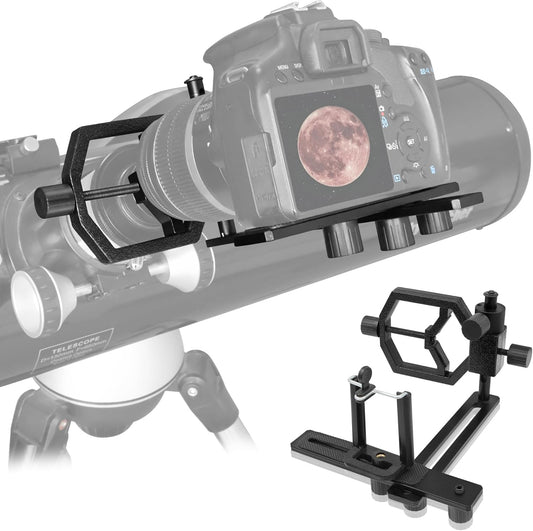 Universal Metal Telescope Camera Phone Adapter - Fits Almost All Cell Phone & Cameras Compatible with Spotting Scope Binoculars, Monoculars, Telescope, Microscopes