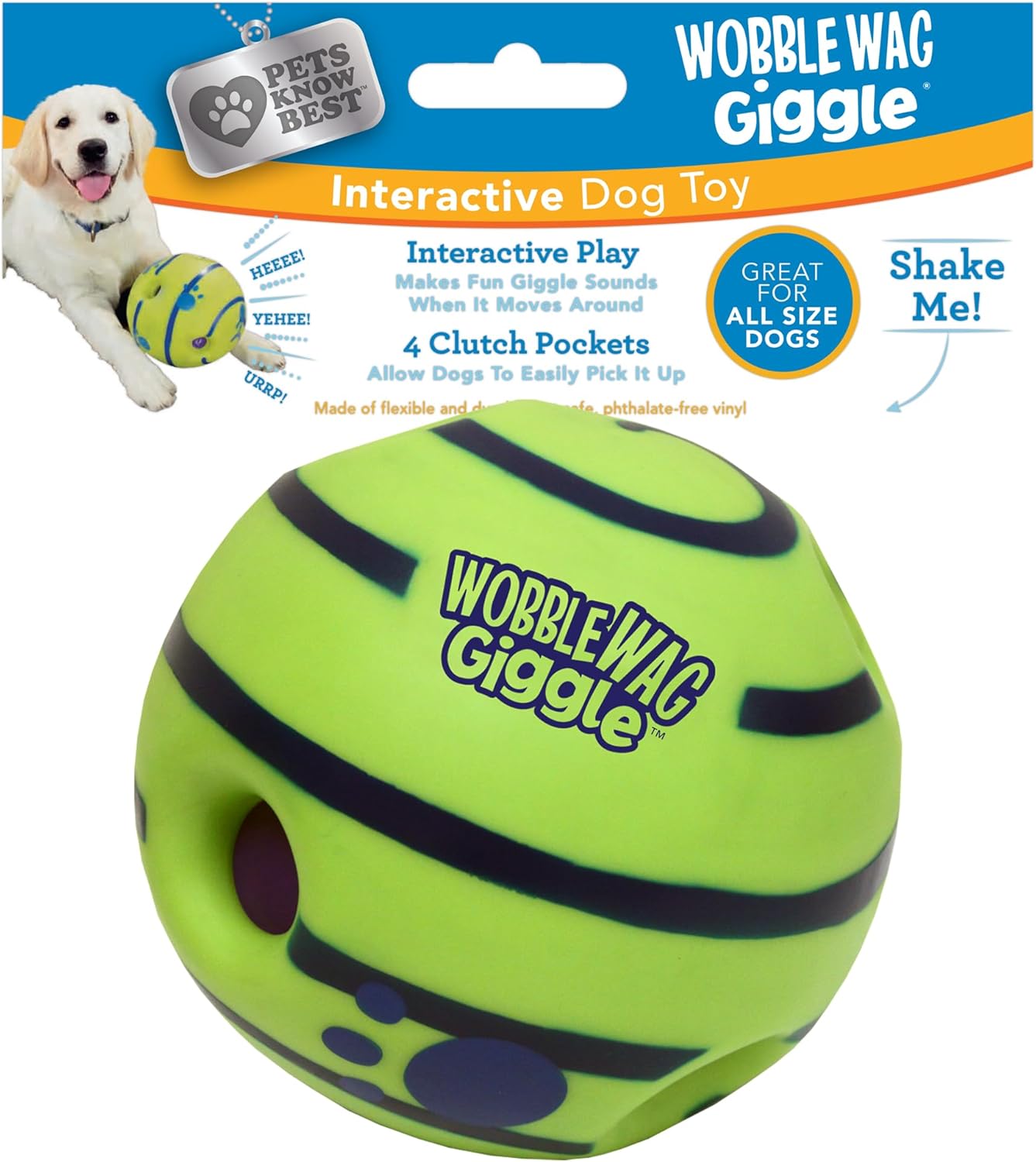 Wobble Wag Giggle Ball | Rolling Enrichment Toy for Fun Playtime, Inte
