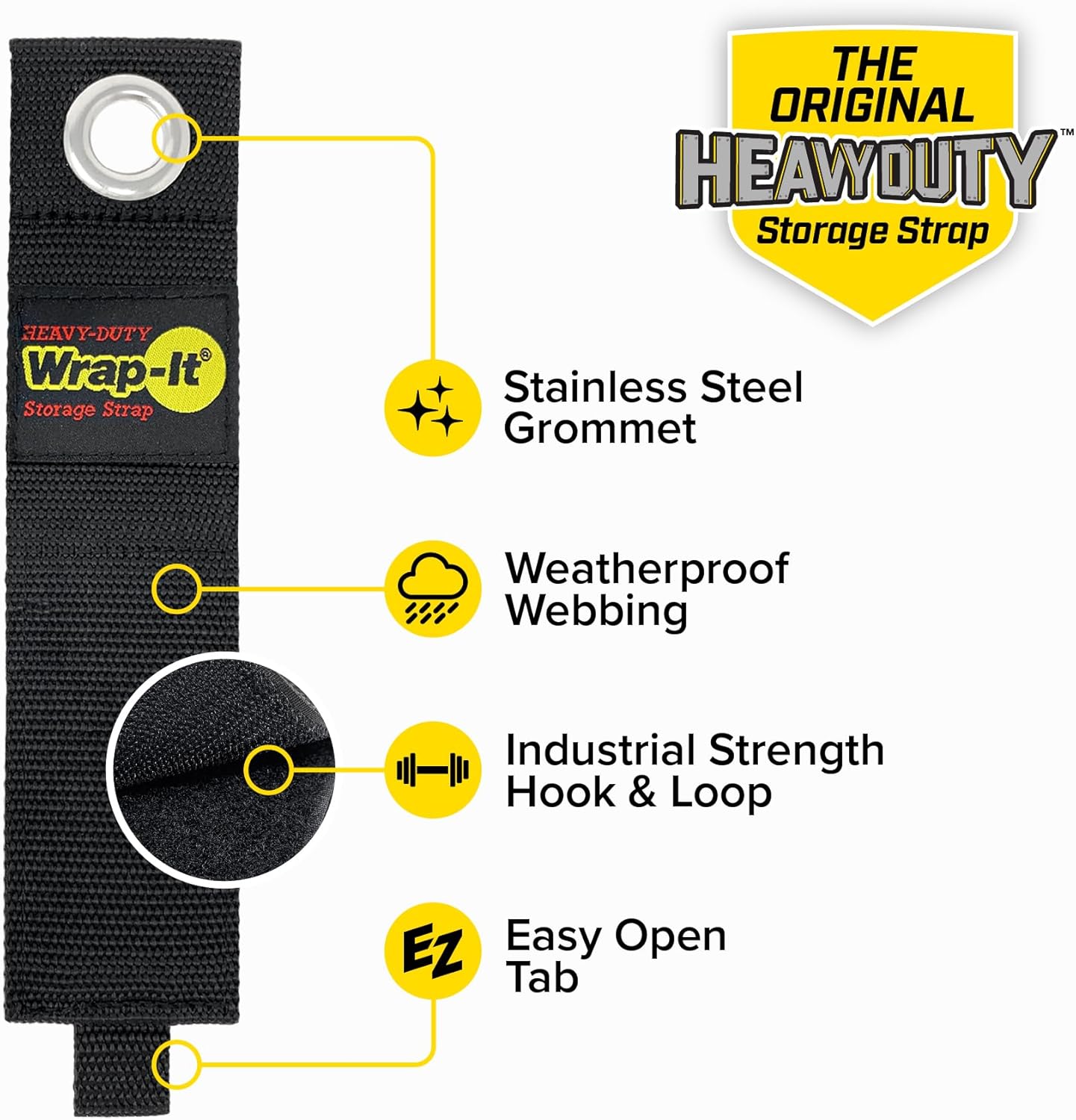 Heavy-Duty Wrap-It Storage Straps (Assorted 6 Pack) - Garage Storage Extension Cord Management Cable Straps for RV Accessories and Shed Organizer