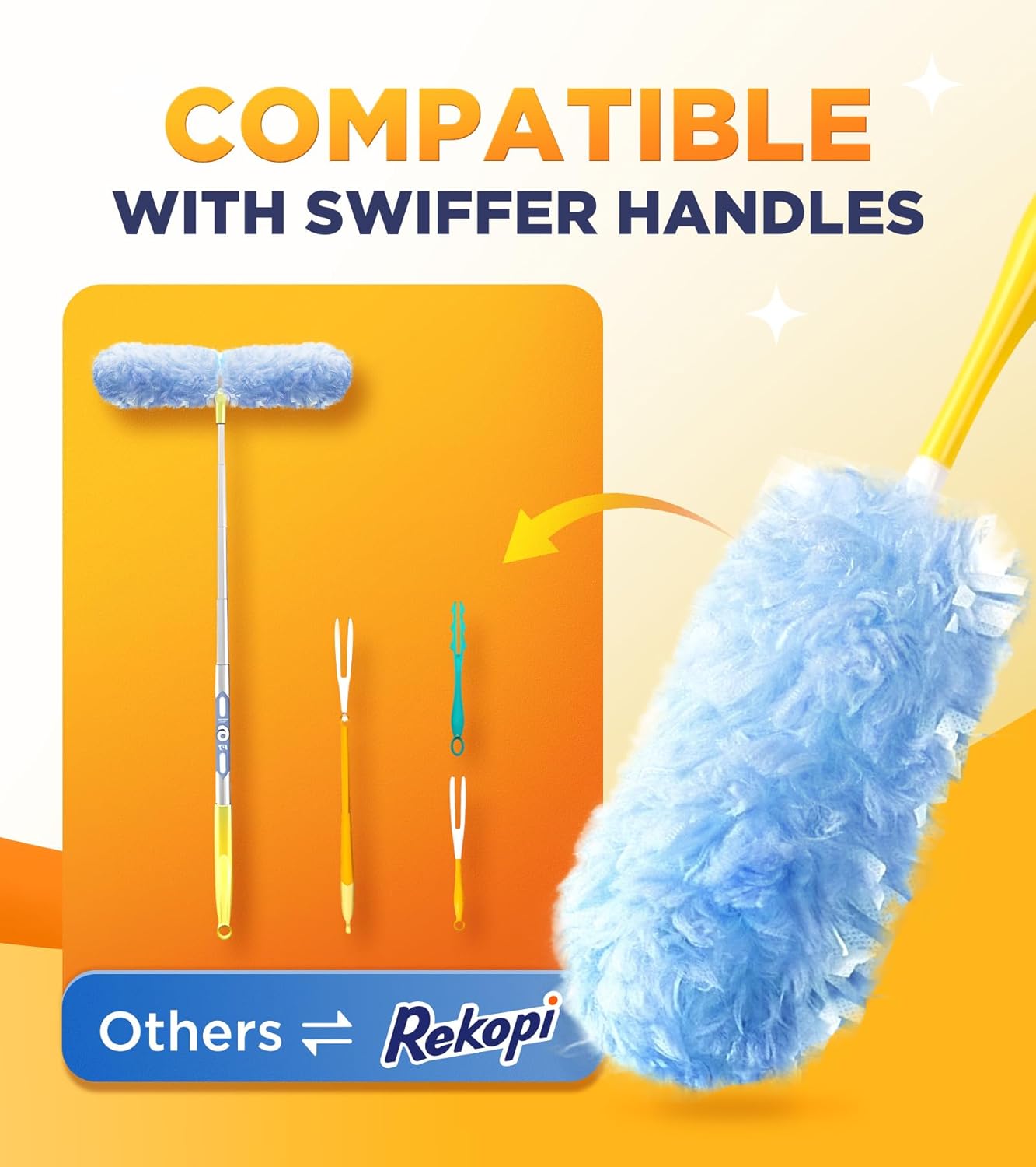 Heavy Duty Duster Refills for Swiffer Duster, 20 Count Duster Refills with 1 Handle, Multisurface 360° Dusters with 4X Microfibers, Unscented Disposable Dusters forCleaning