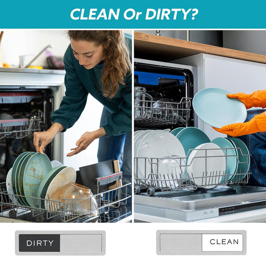 Dishwasher Magnet Clean Dirty Sign, Strong Magnet Non-Scratch Clean Di