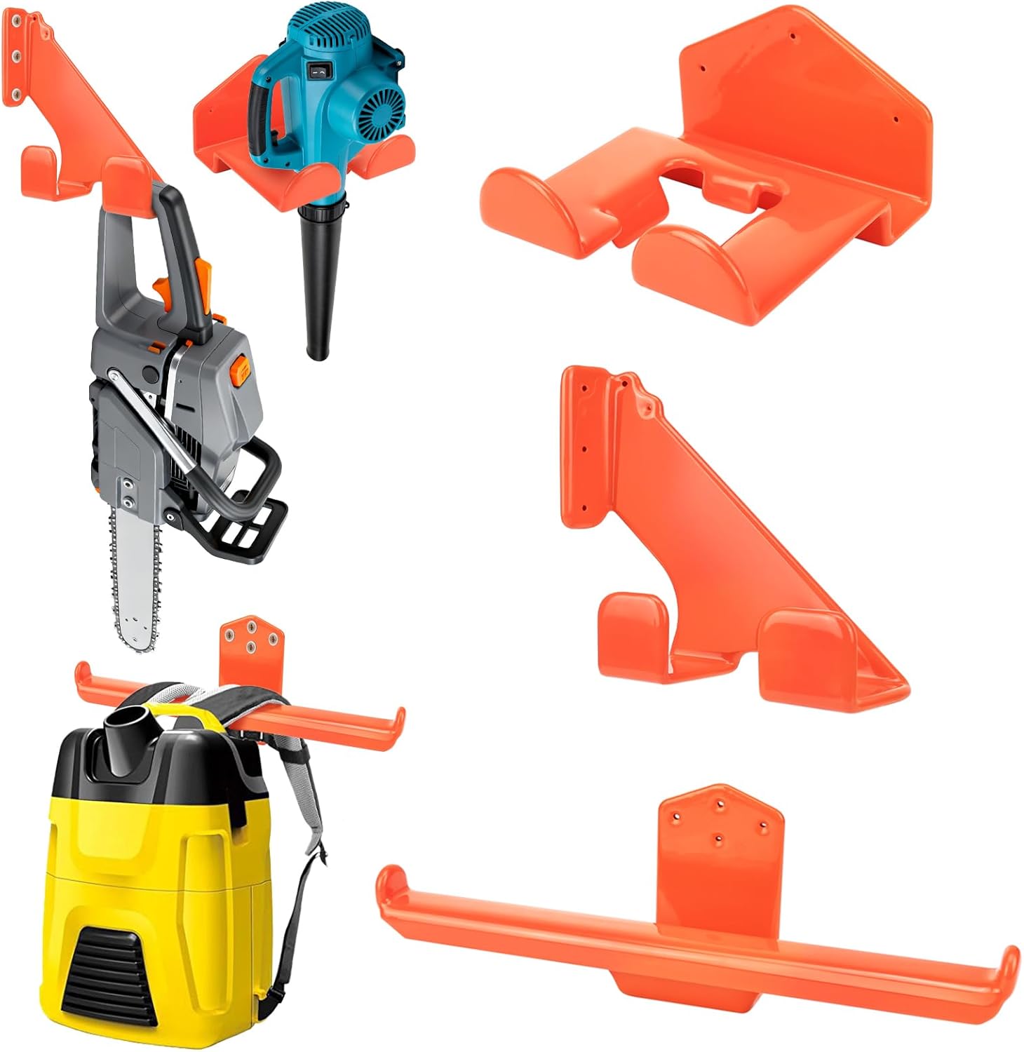 3 Pack Chainsaw Holder, Weed Eater Hanger, Backpack Blower Rack, Thick