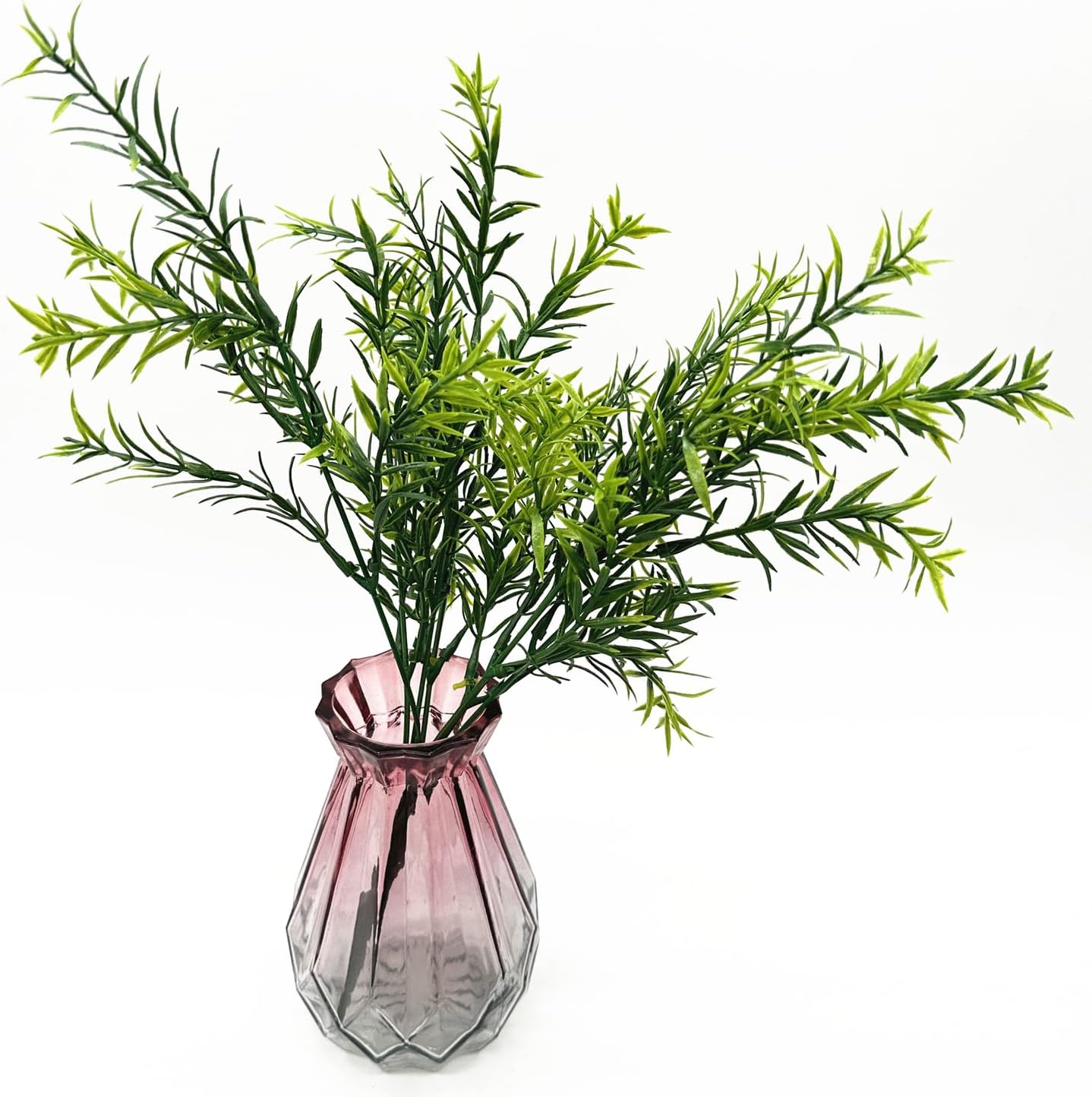 Artificial Rosemary Plants, Fake Plant Bushes Plastic Greenery Grass Faux Shrubs for Home Decor Kitchen Bathroom Farmhouse Room Shelf Desk Coffee Table Vase Pot Planter Filler DIY Decorations 6 Pack