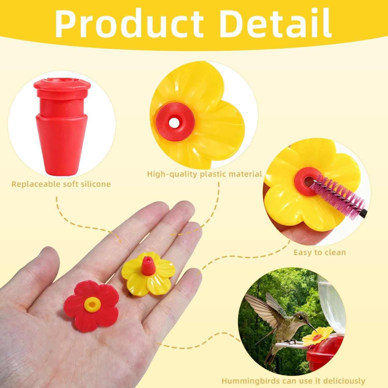20 Pieces Hummingbird Feeder Replacement Flowers Plastic Hummingbird F