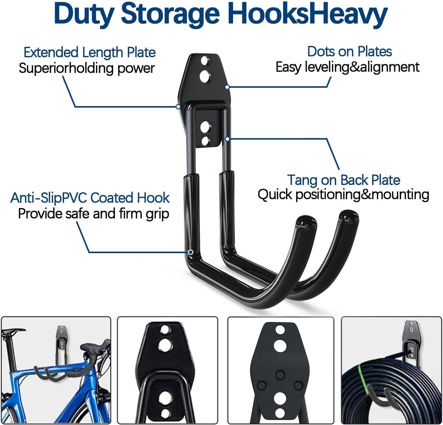3-H Garage Wall Hooks 20 Pack, Garage Hooks Heavy Duty with Extra Weld
