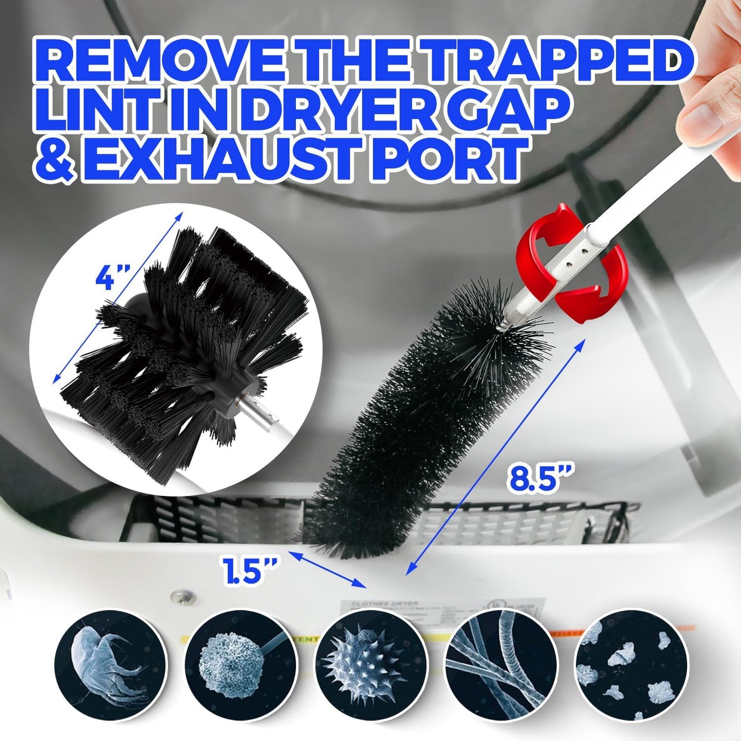 Holikme 30 Feet Dryer Vent Cleaner Kit, Flexible Lint Brush with Drill
