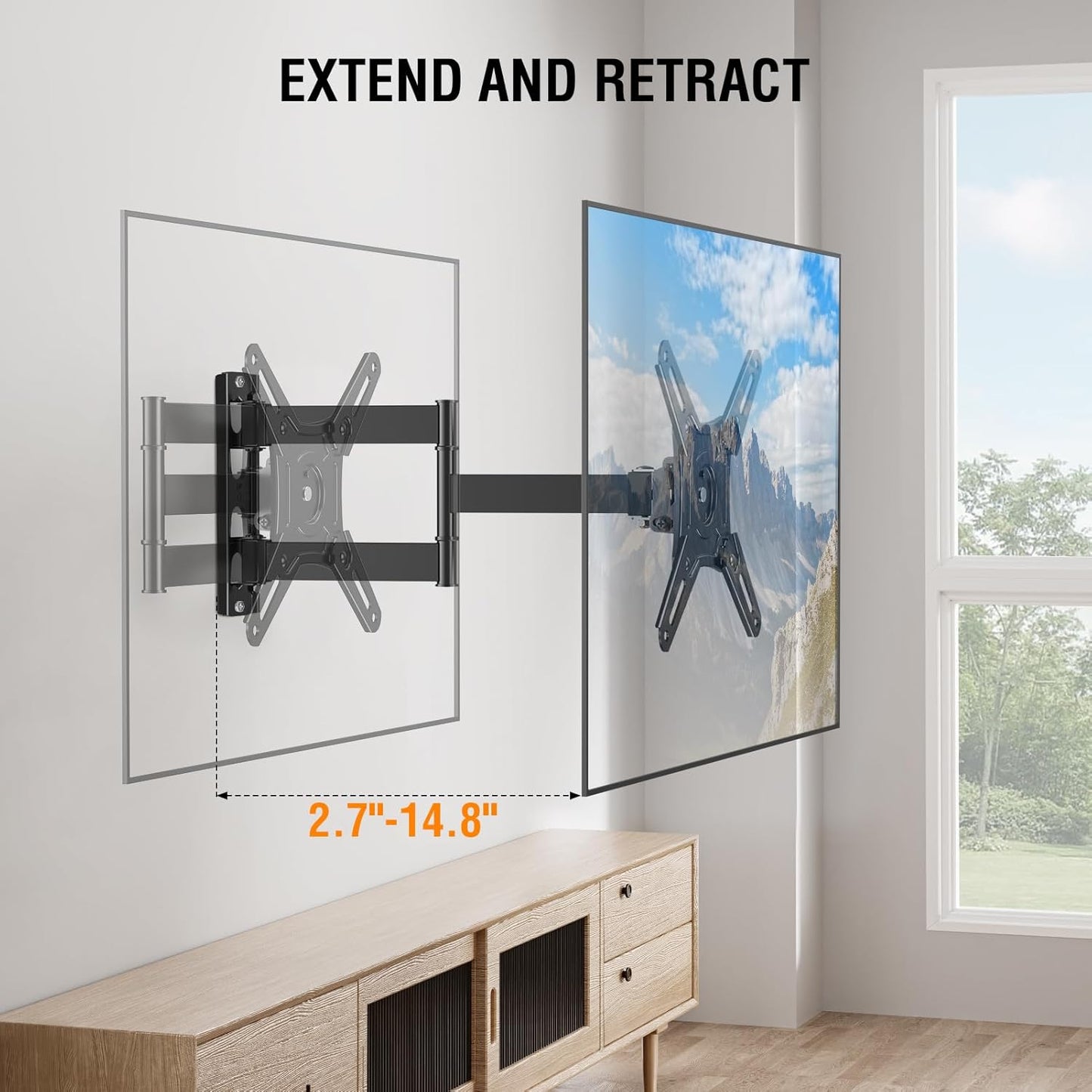 ELIVED Full Motion TV Monitor Wall Mount for Most 14-42 Inch LED LCD F