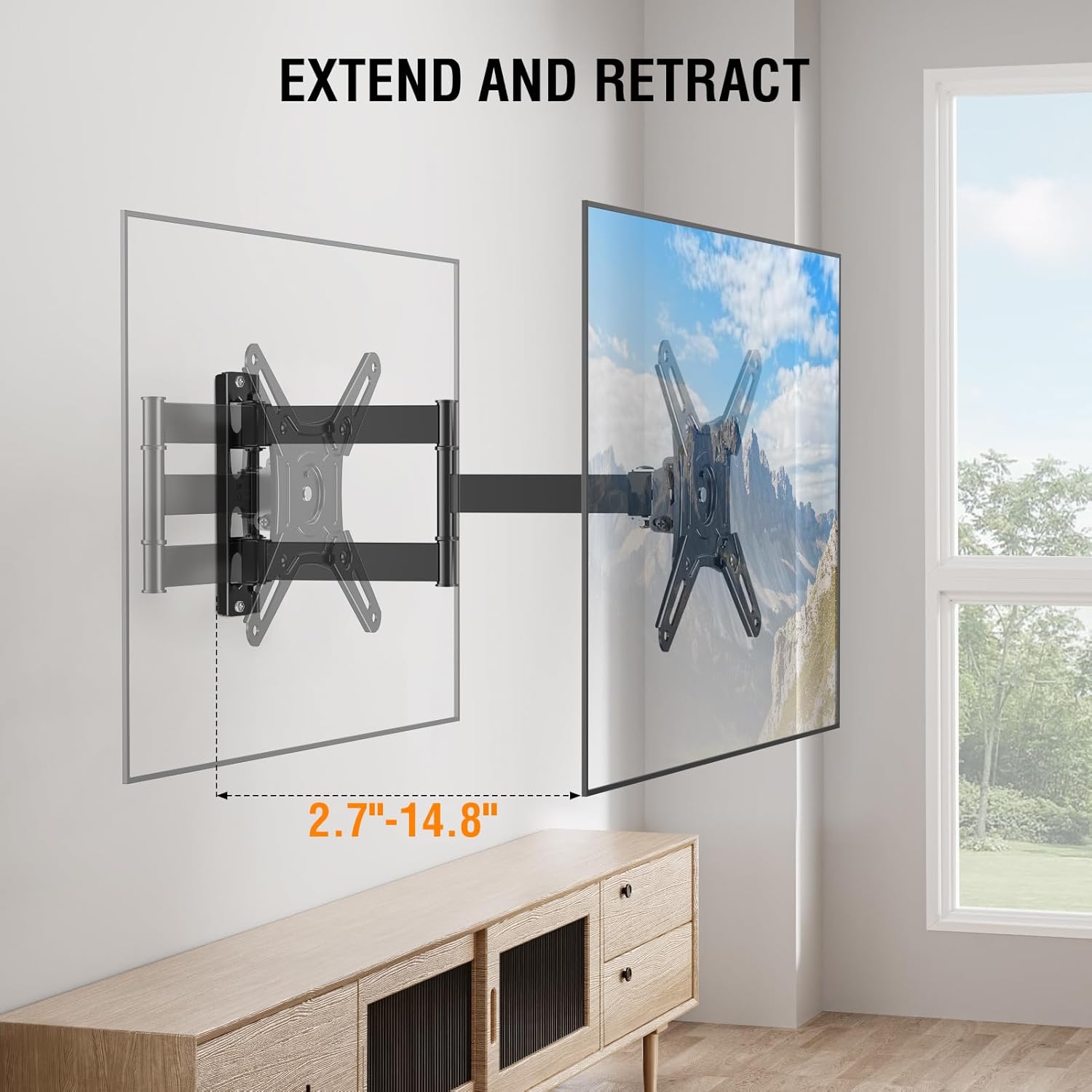 ELIVED Full Motion TV Monitor Wall Mount for Most 14-42 Inch LED LCD F