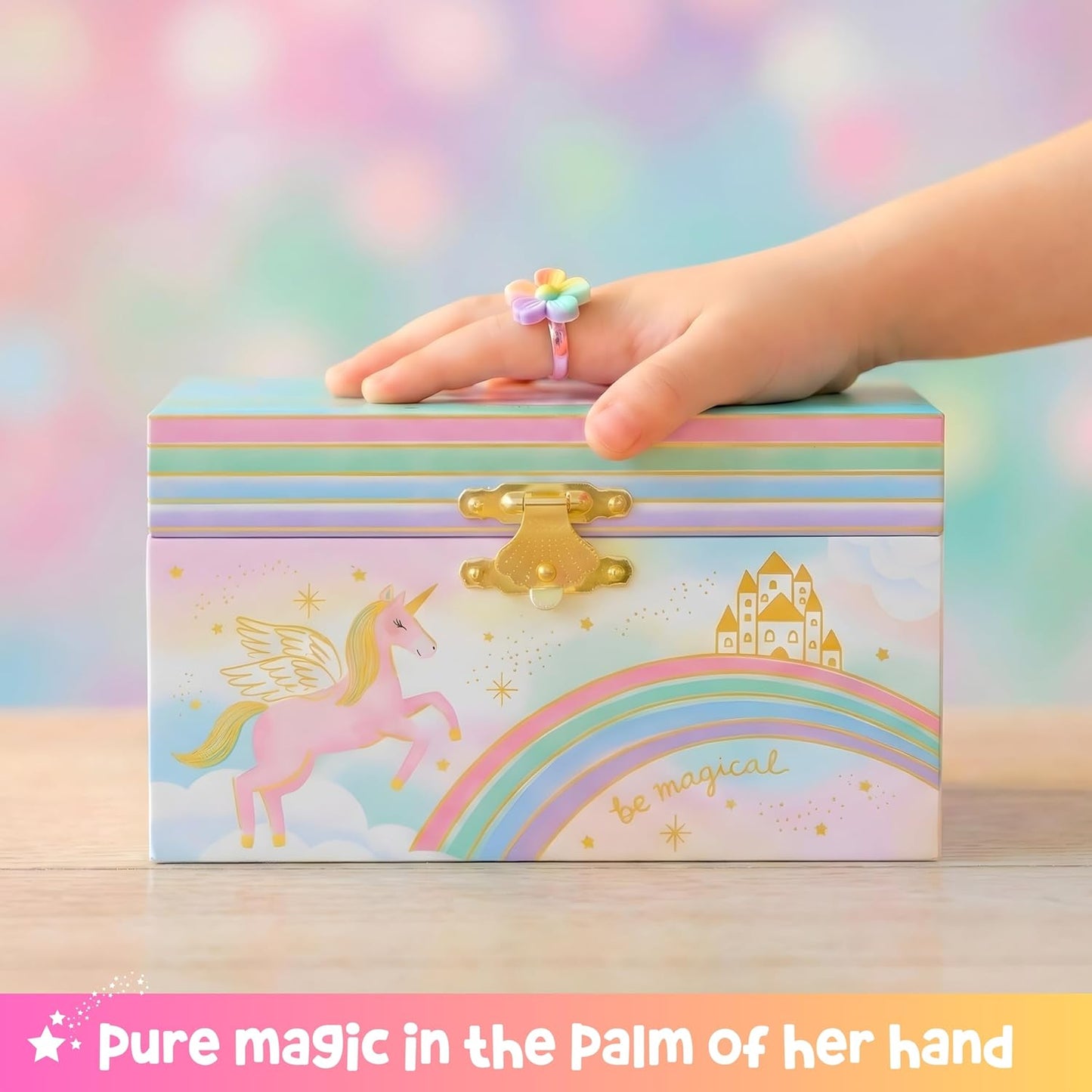 Giggle & Honey® Musical Jewelry Box for Girls - Kids Jewelry Box, Unicorn Toys for Girls 4-6, Unicorn Gifts