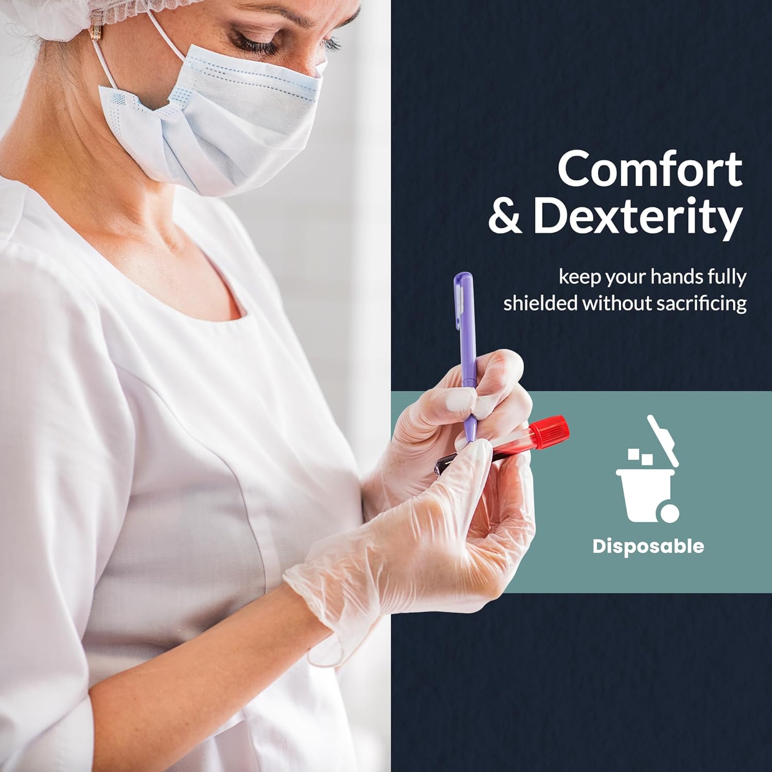 MED PRIDE Disposable Medical Grade Vinyl Exam Gloves, Latex & Powder F