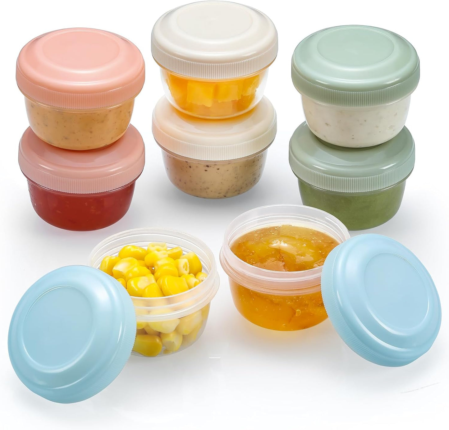 VITEVER 8 Pack 2 oz Salad Dressing Container to Go, Small Condiment Co