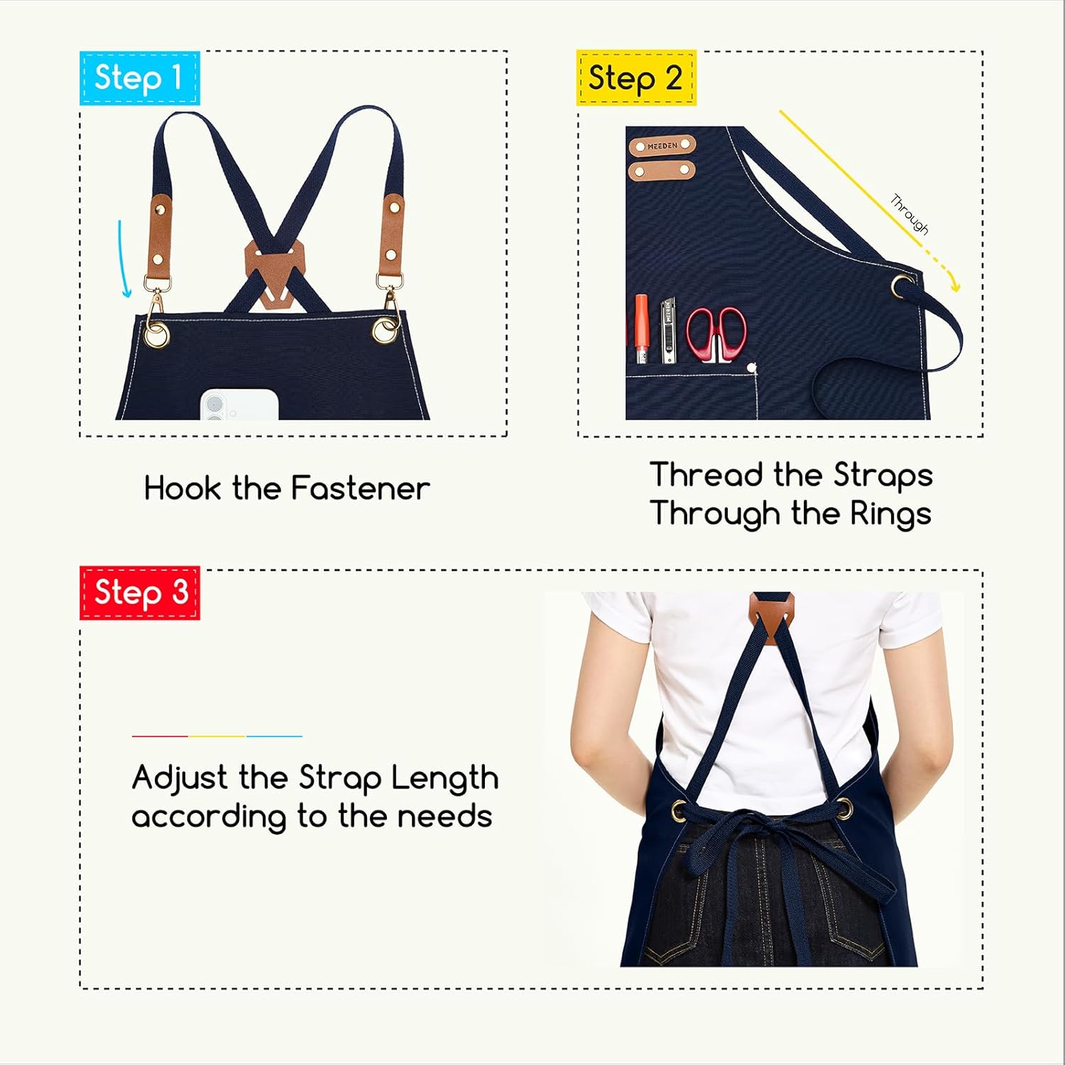 MEEDEN Painting Apron for Men Women: Adjustable Cross Back Waterproof 