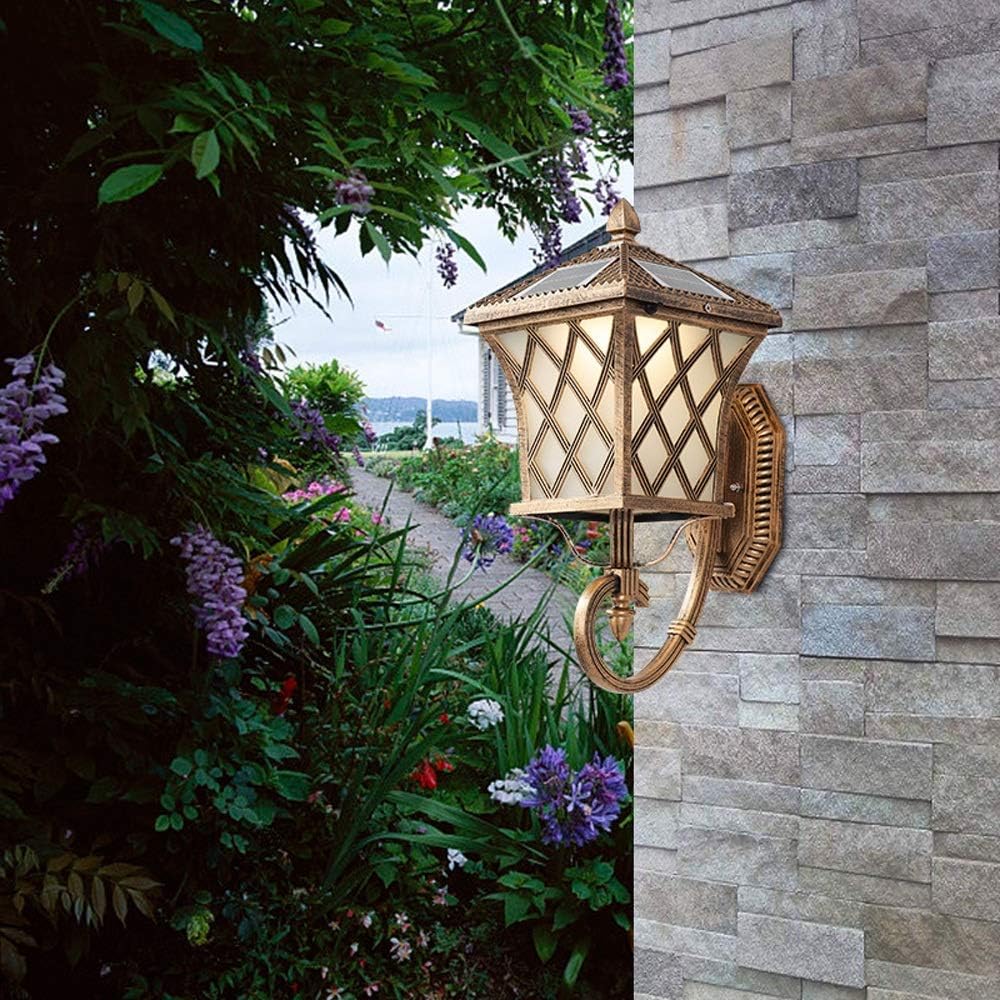 LED Solar Wall Lights, Green Click Garden Lights Solar Powered IP65 Waterproof Auto On/Off Solar Wall Lights Security Light for Garden Fence Patio Deck Driveway Home Decor Wall Lamp