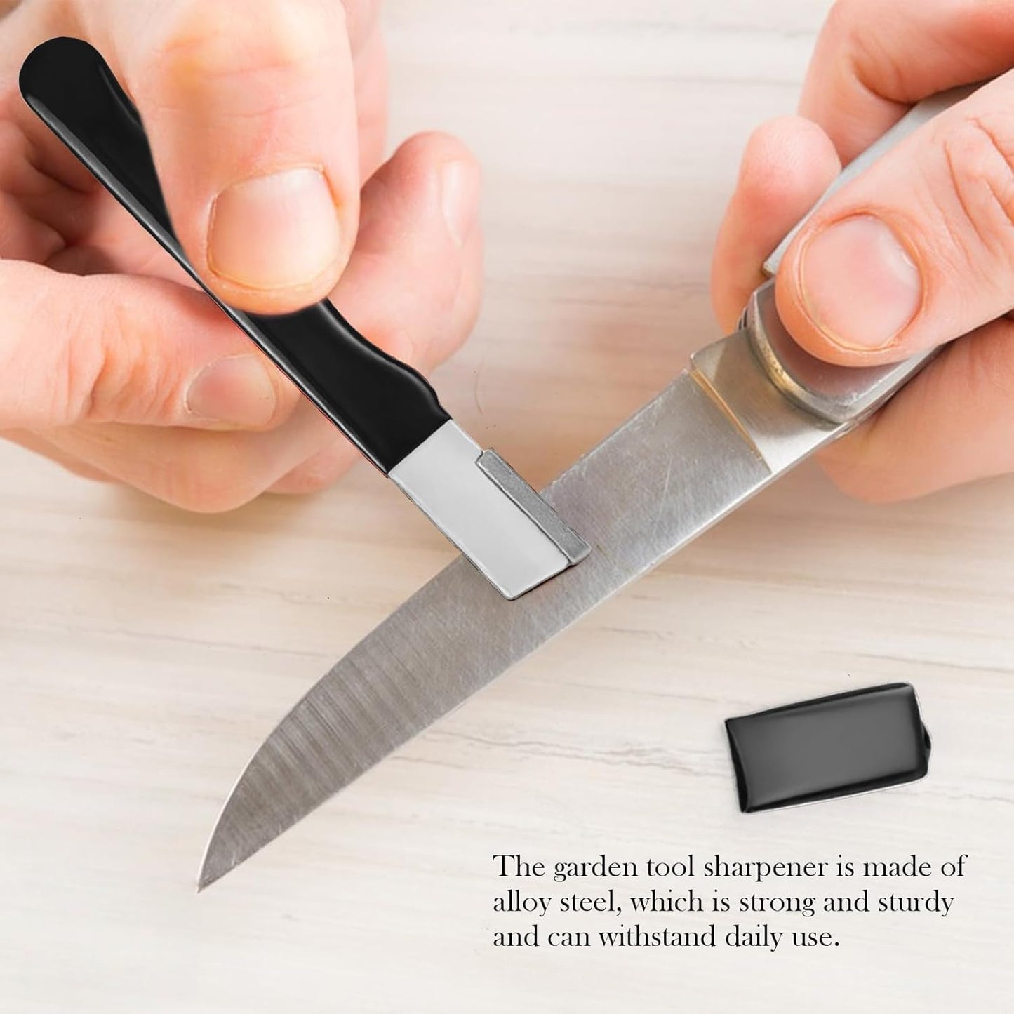4 Pcs Garden Tool Sharpener Mini Portable Pocket Blade Sharpener Pruning Shears Blade Sharpener Steel Multipurpose Garden Knife Sharpener for Gardening Pruner